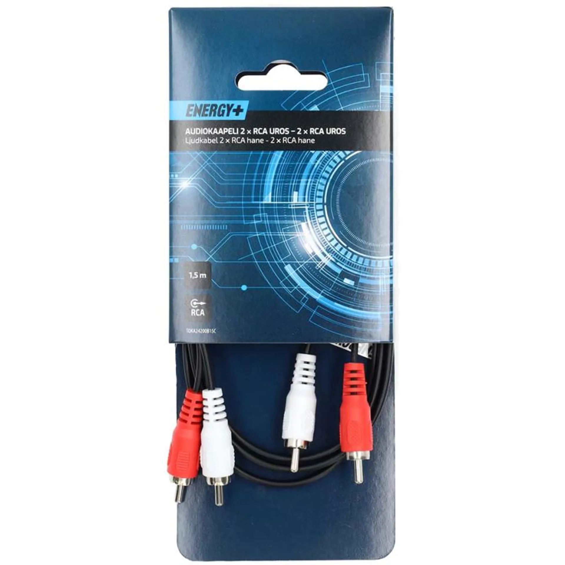 Audiokaapeli Energy+ 2 x RCA uros - 2 x RCA uros, 1,5 m