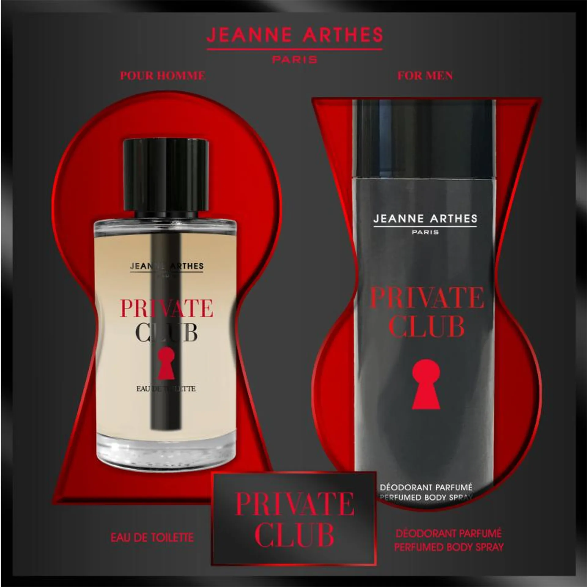 Lahjapakkaus Jeanne Arthes Private Club EdT + Body Spray