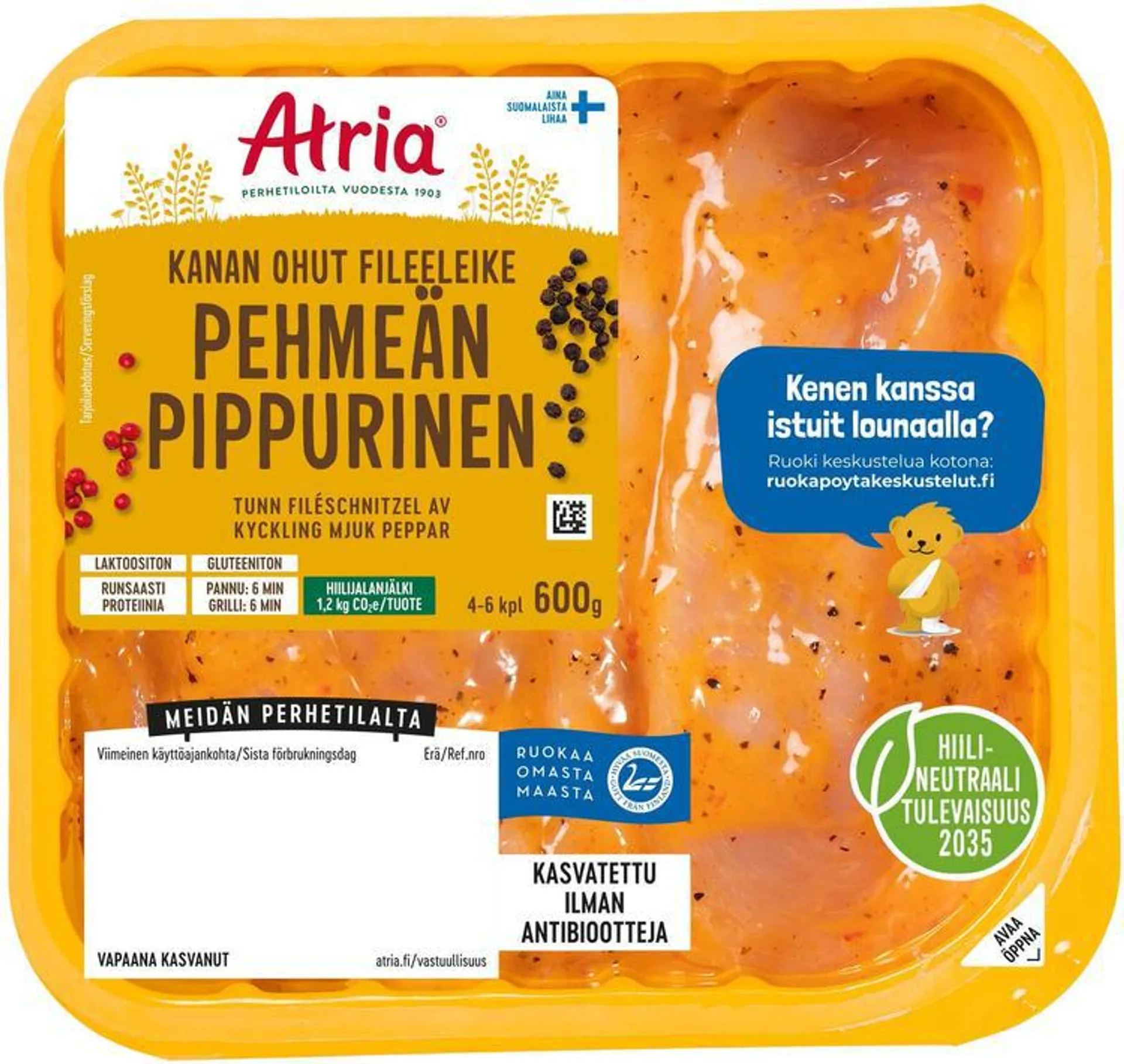 Atria Kanan Ohut Fileeleike Pehmeän Pippurinen 600g