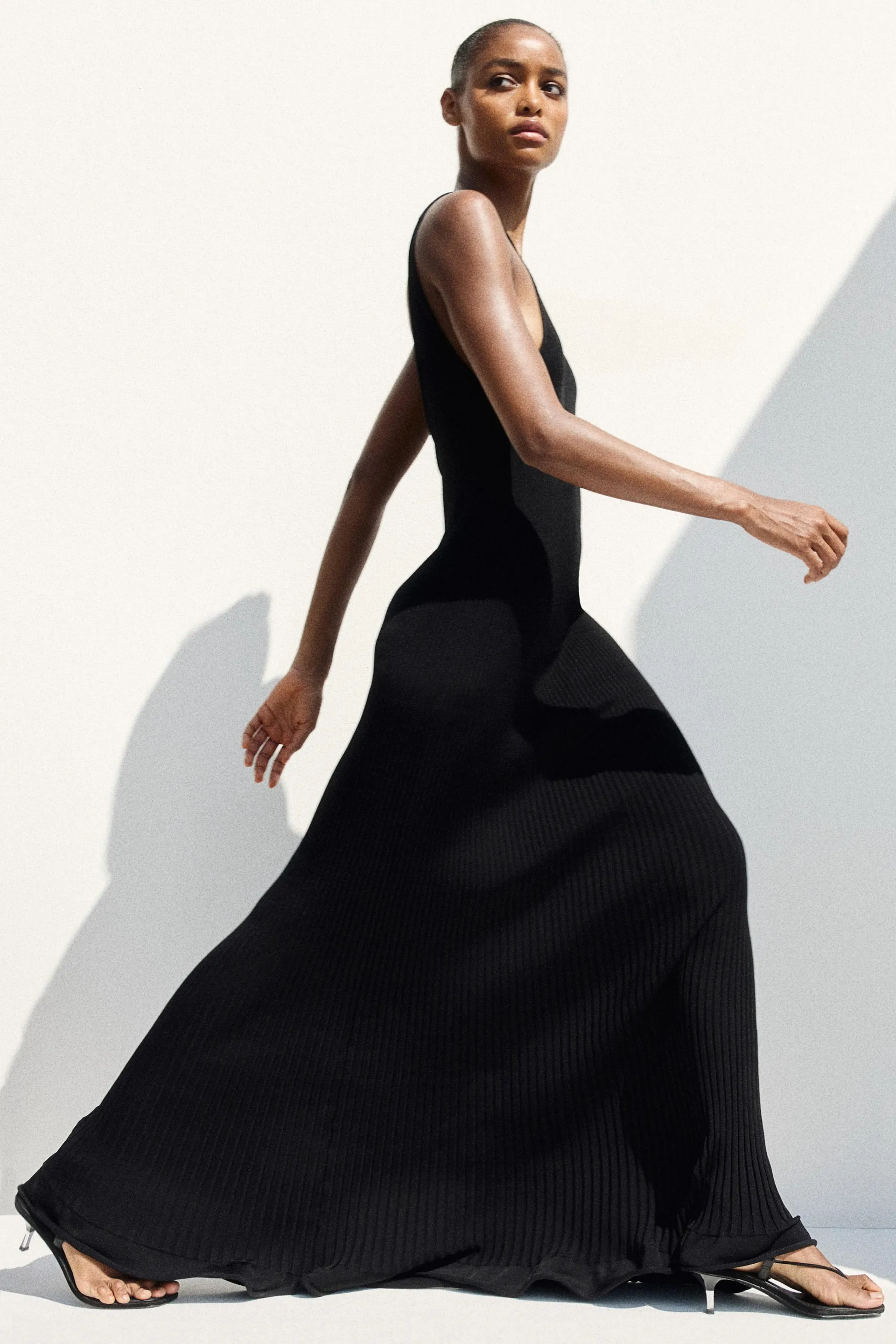 Rib-knit maxi dress