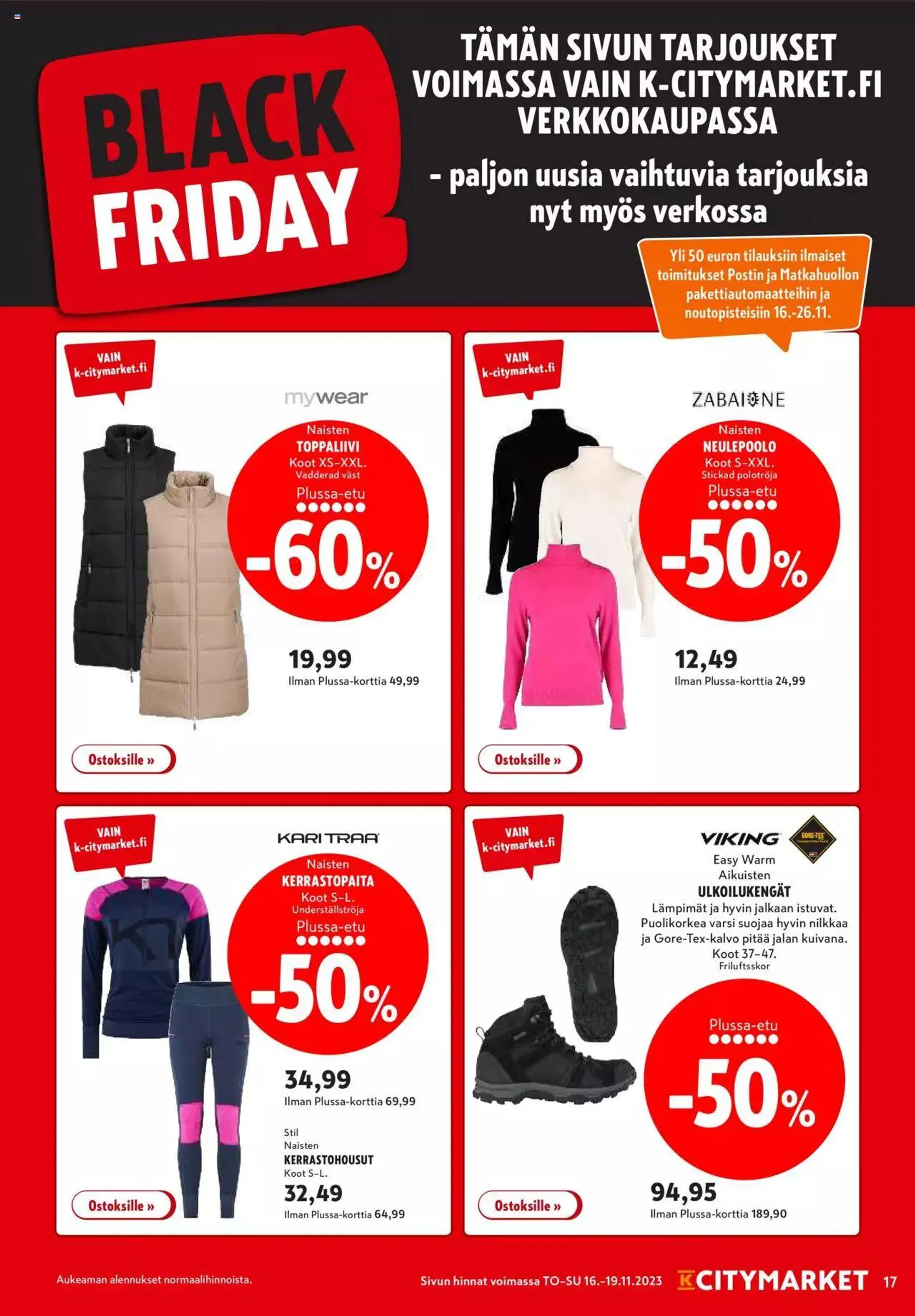 K-Citymarket - Black Friday voimassa alkaen 15. marraskuuta - 3. joulukuuta 2023 - Tarjouslehti sivu 17