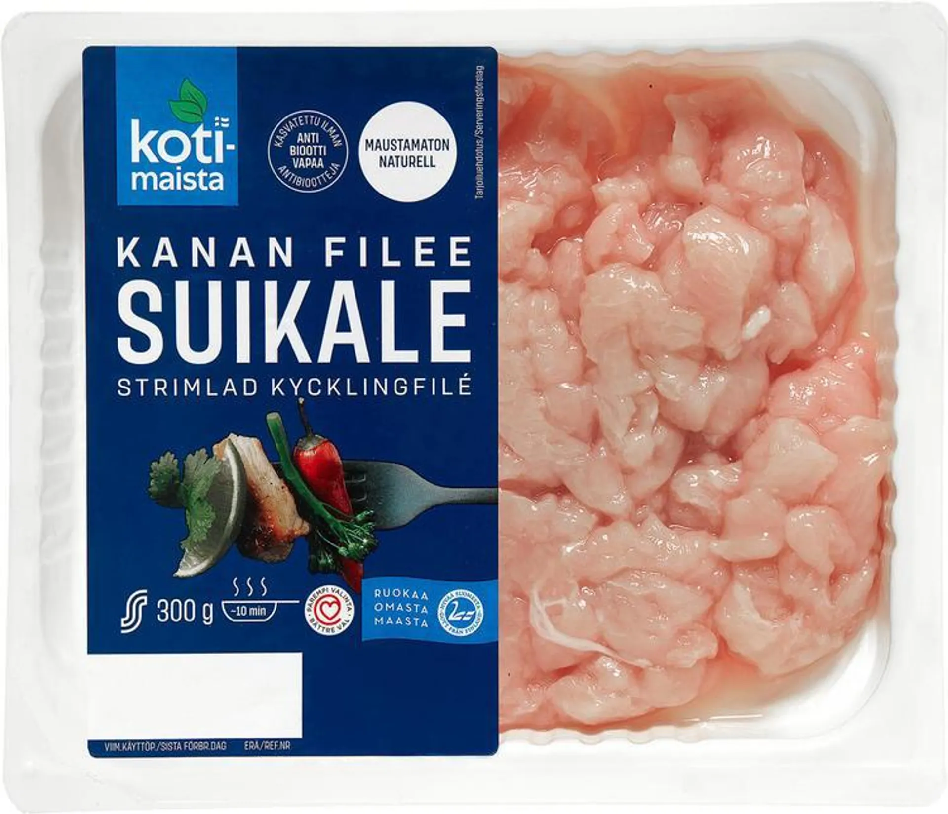 Kotimaista Maustamaton Kanan Fileesuikale 300g