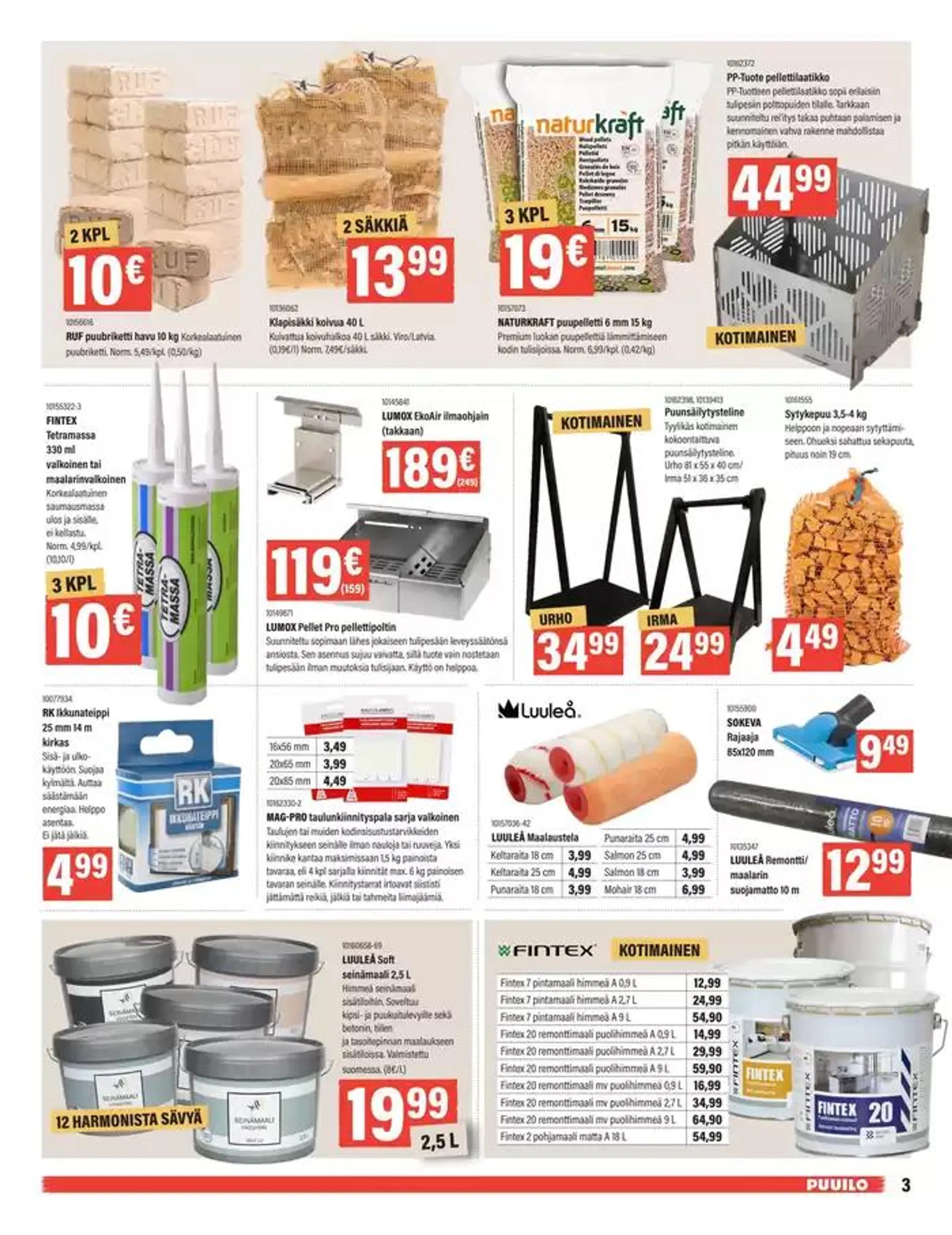 Puuiloa kaikkeen arkeen voimassa alkaen 28. lokakuuta - 11. marraskuuta 2024 - Tarjouslehti sivu 9
