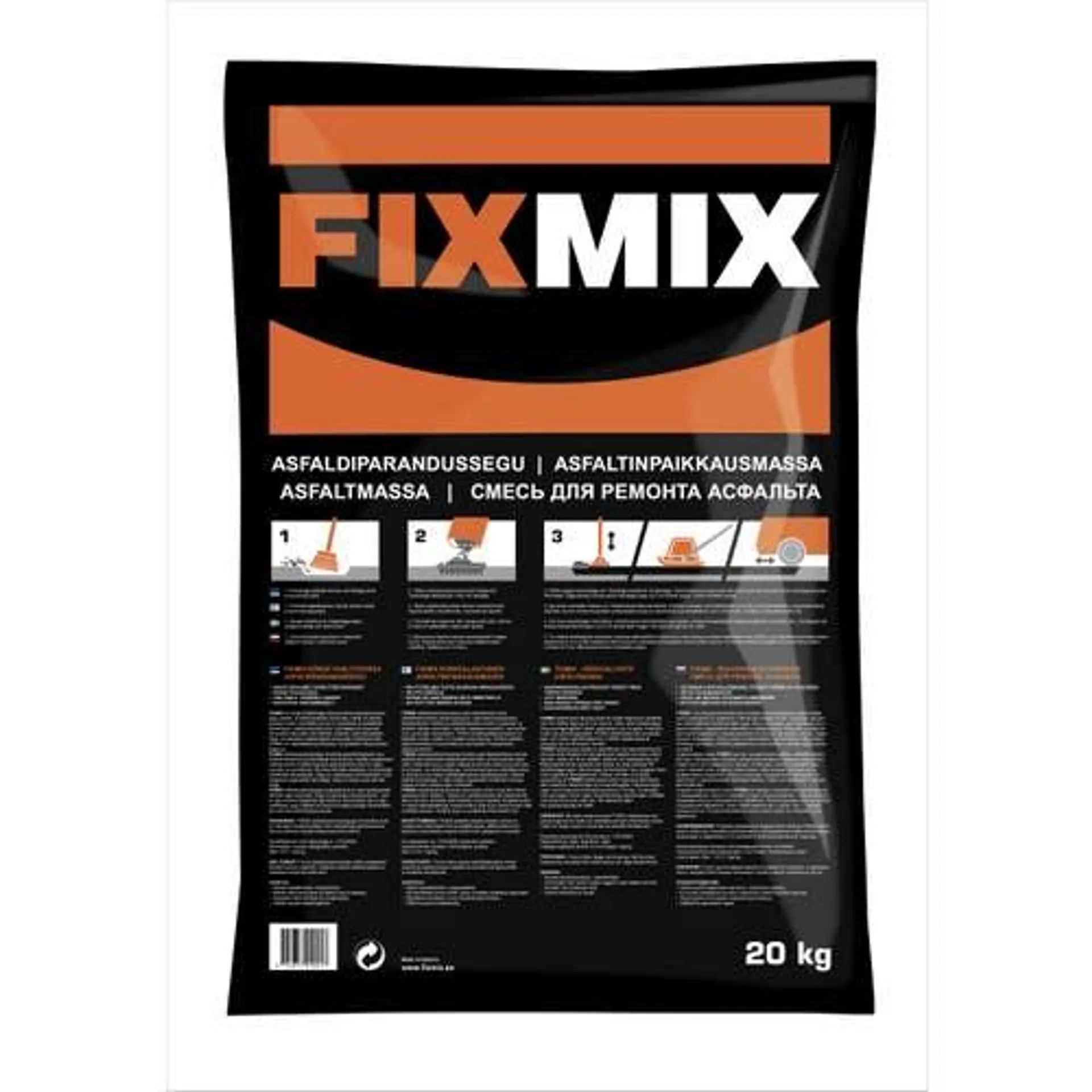 Fixmix asfaltinpaikkausmassa 20kg säkki