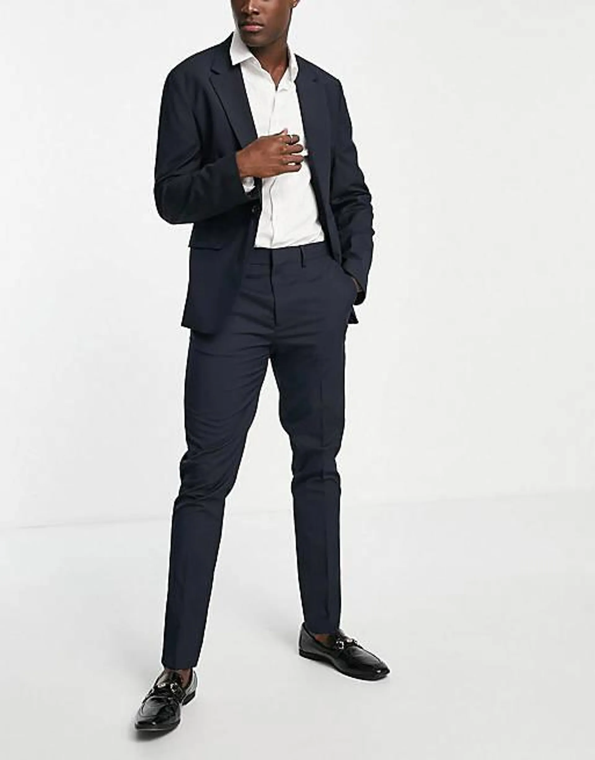 ASOS DESIGN skinny suit jacket in navy