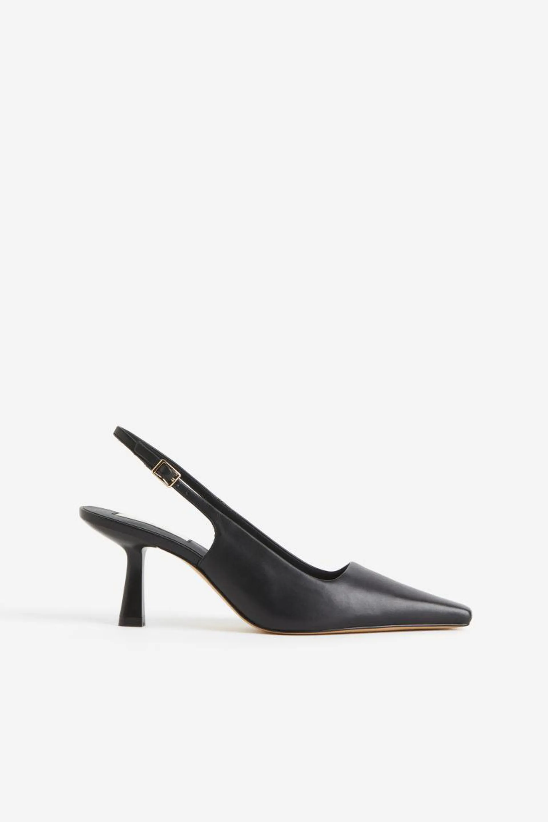 Leather slingbacks