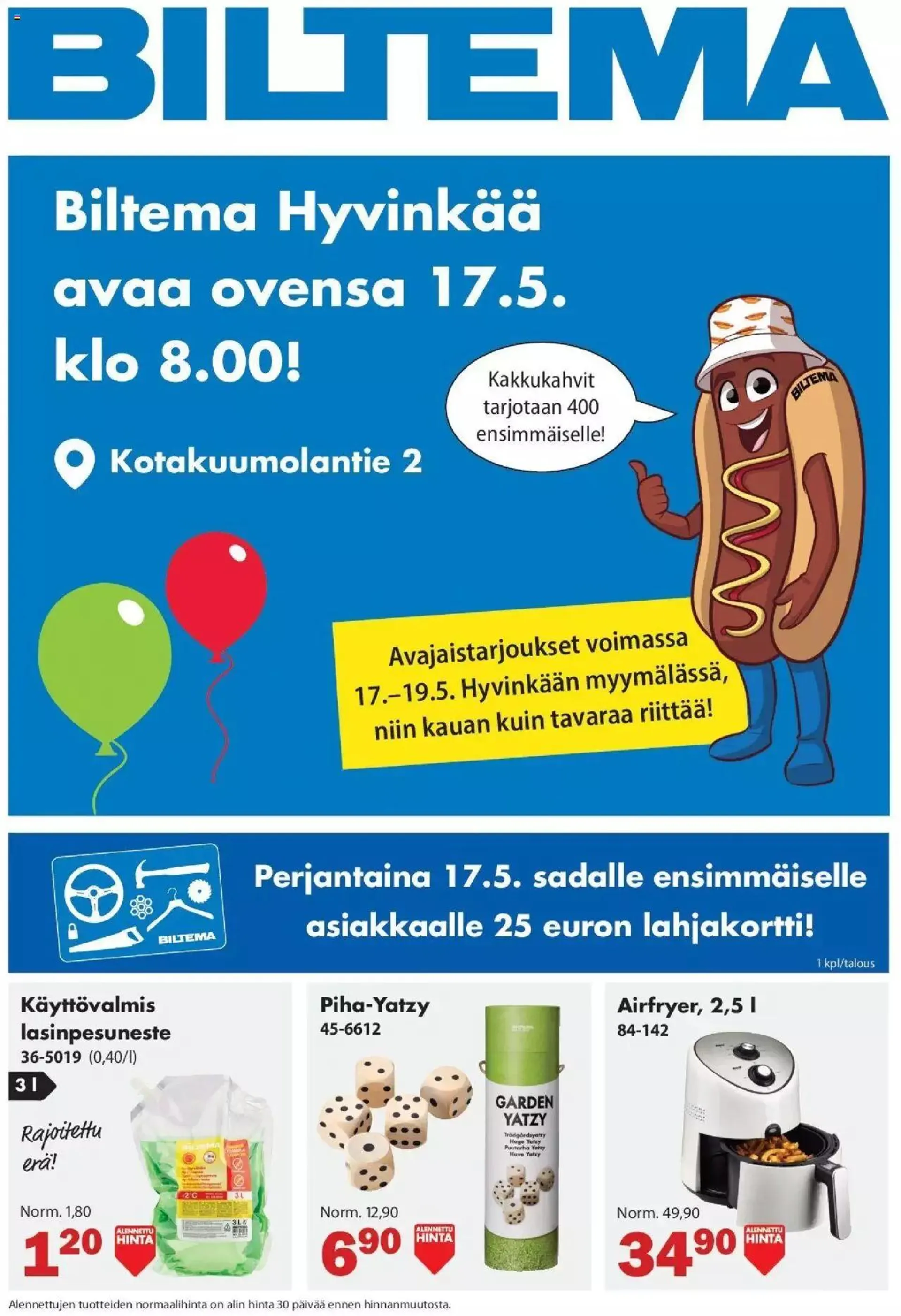 Biltema - Biltema Hyvinkään avajaisesite - 0