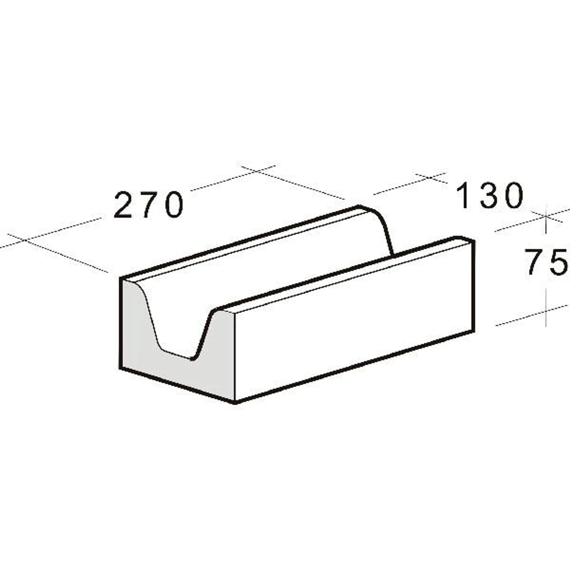 Palkkitiili Kahi NKH 270x130x75 mm