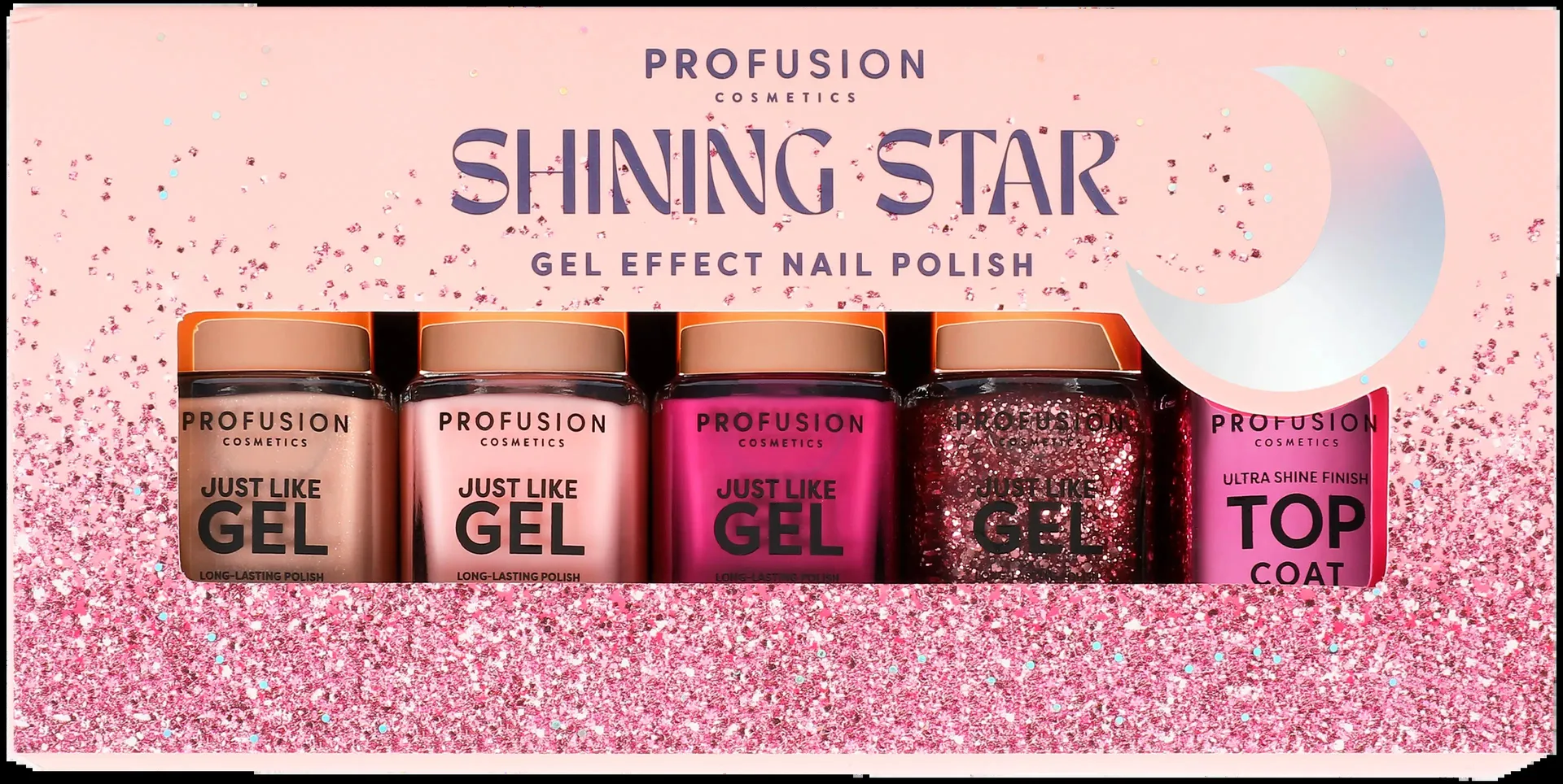 Profusion Cosmetics Shining Star Gel Effect Nail Polish Set geelikynsilakkasetti