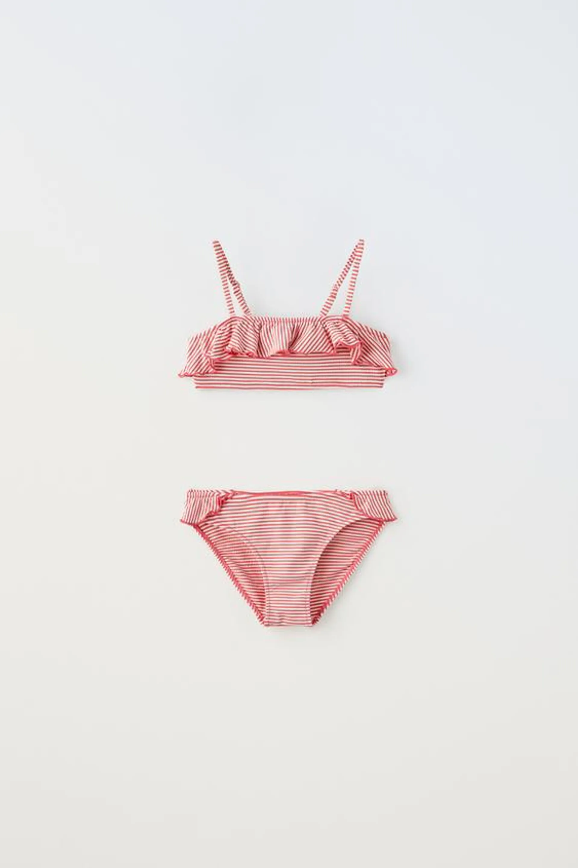 6-14 YEARS/ STRIPED BIKINI WITH RUFFLES