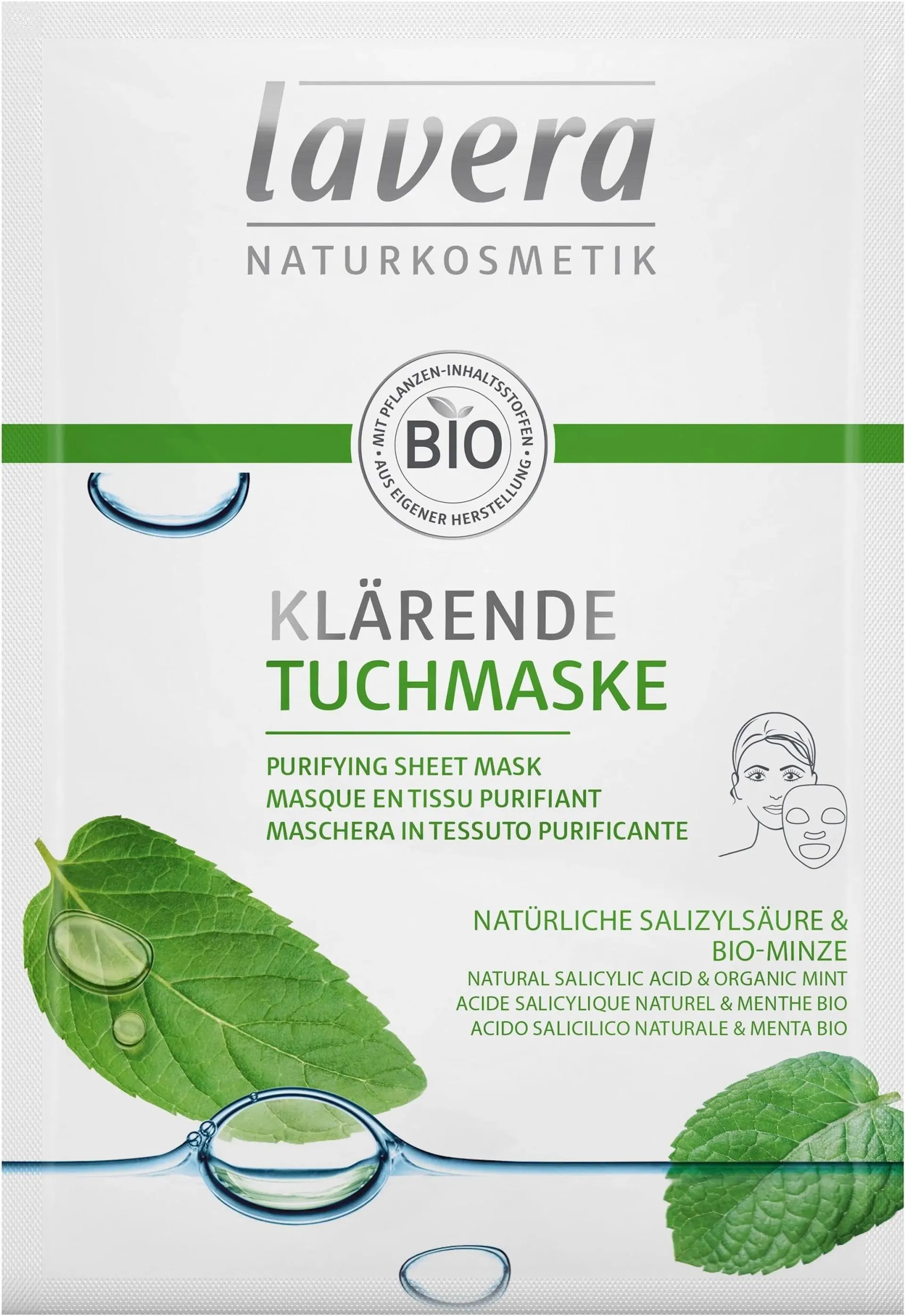 lavera Purifying Sheet Mask 1 kpl / 21 ml - Puhdistava kangasnaamio