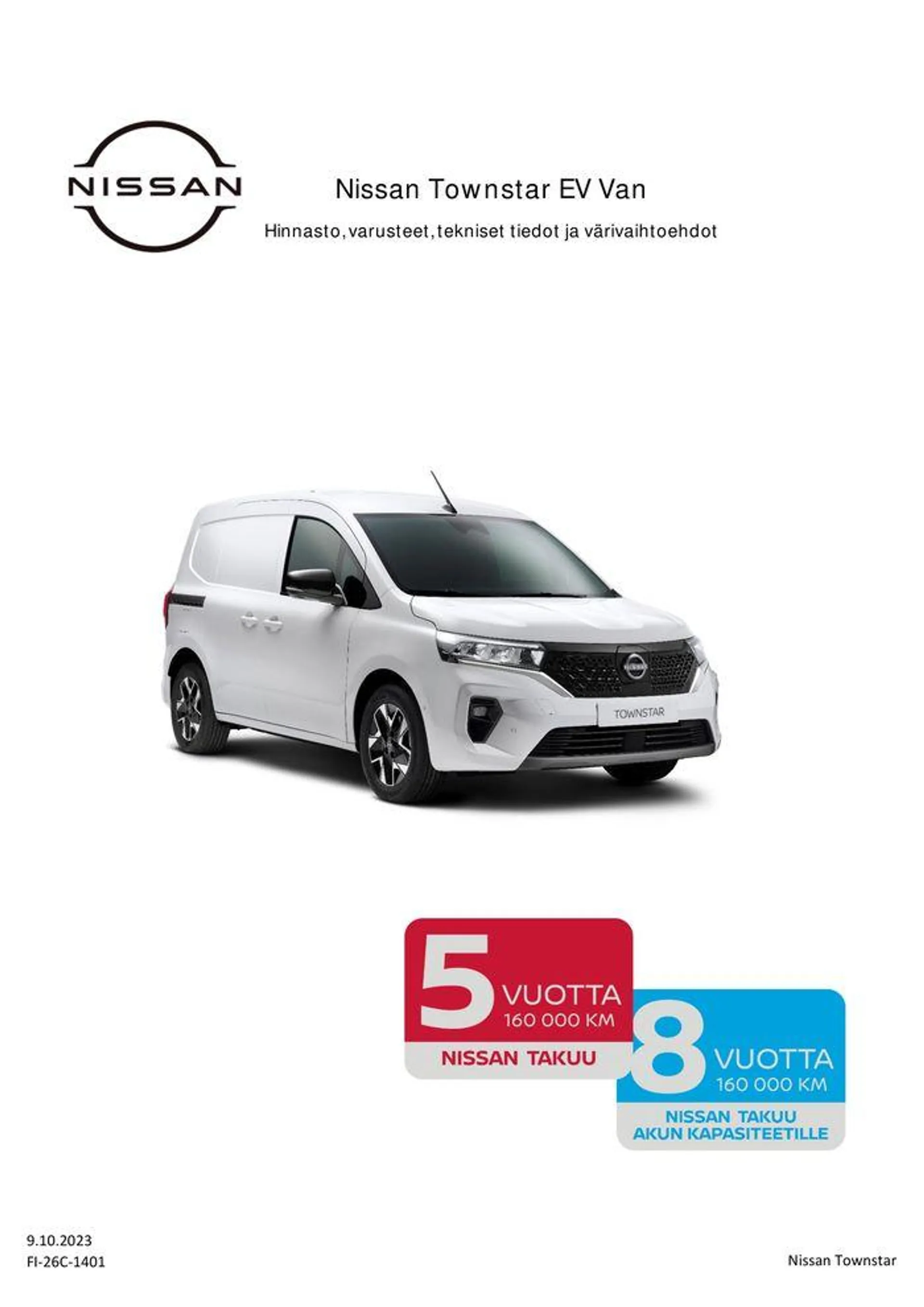 Nissan Townstar Van voimassa alkaen 15. lokakuuta - 15. lokakuuta 2024 - Tarjouslehti sivu 1