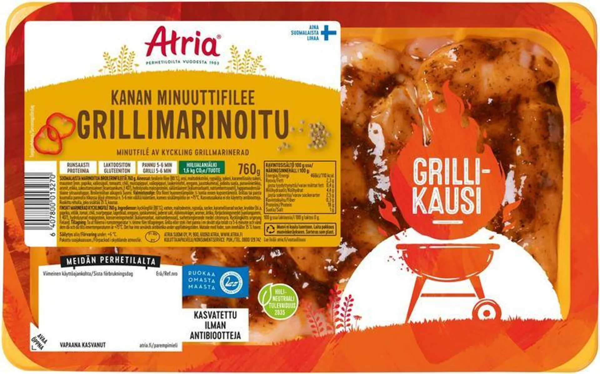 Atria Kanan Minuuttifilee Grillimarinoitu 760g