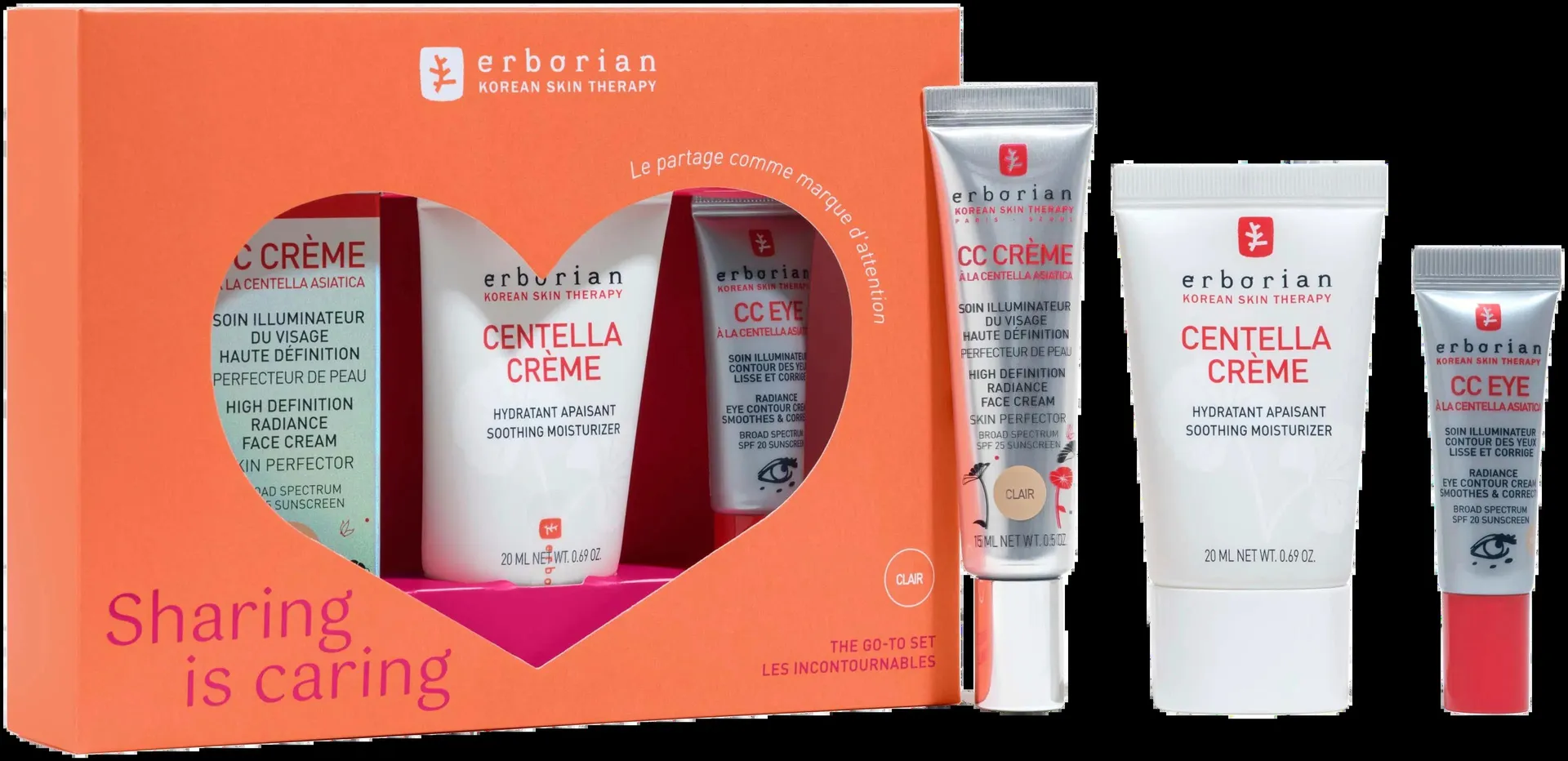 Erborian The Go-To Set CC Routine x Centella Creme Clair lahjapakkaus