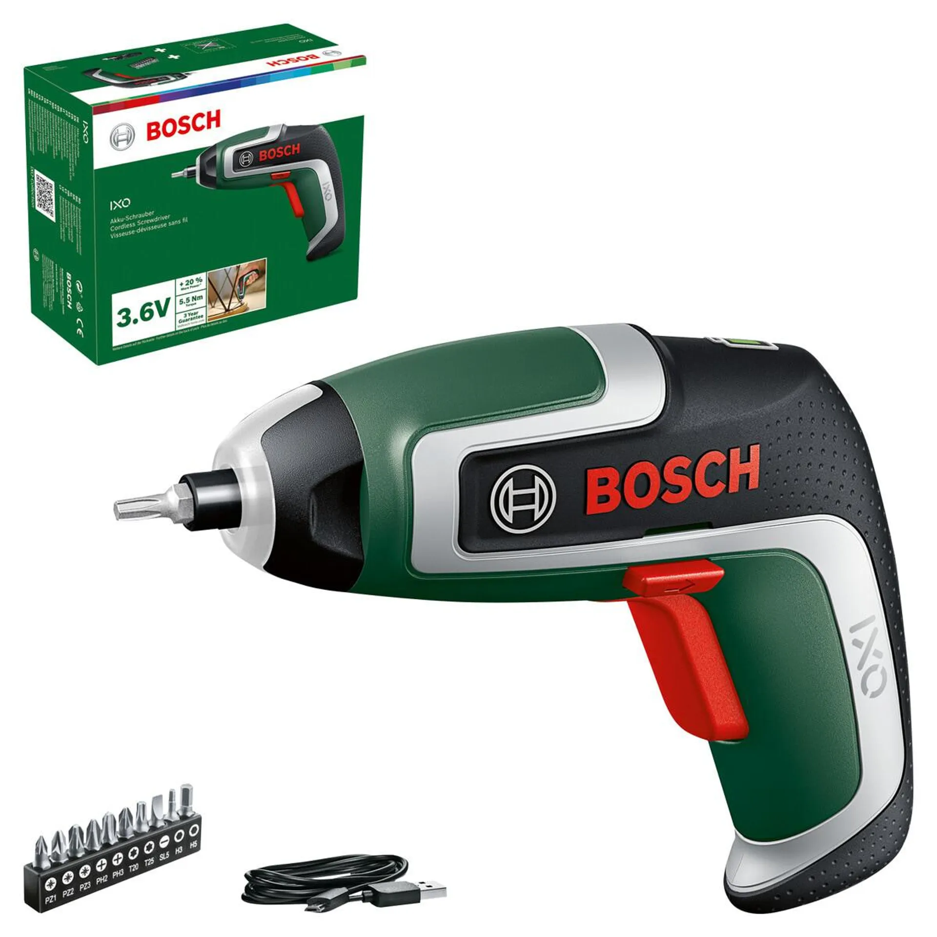 Bosch IXO 7 Pieni ruuvinväännin, 10 ruuvauskärkeä, ladattava