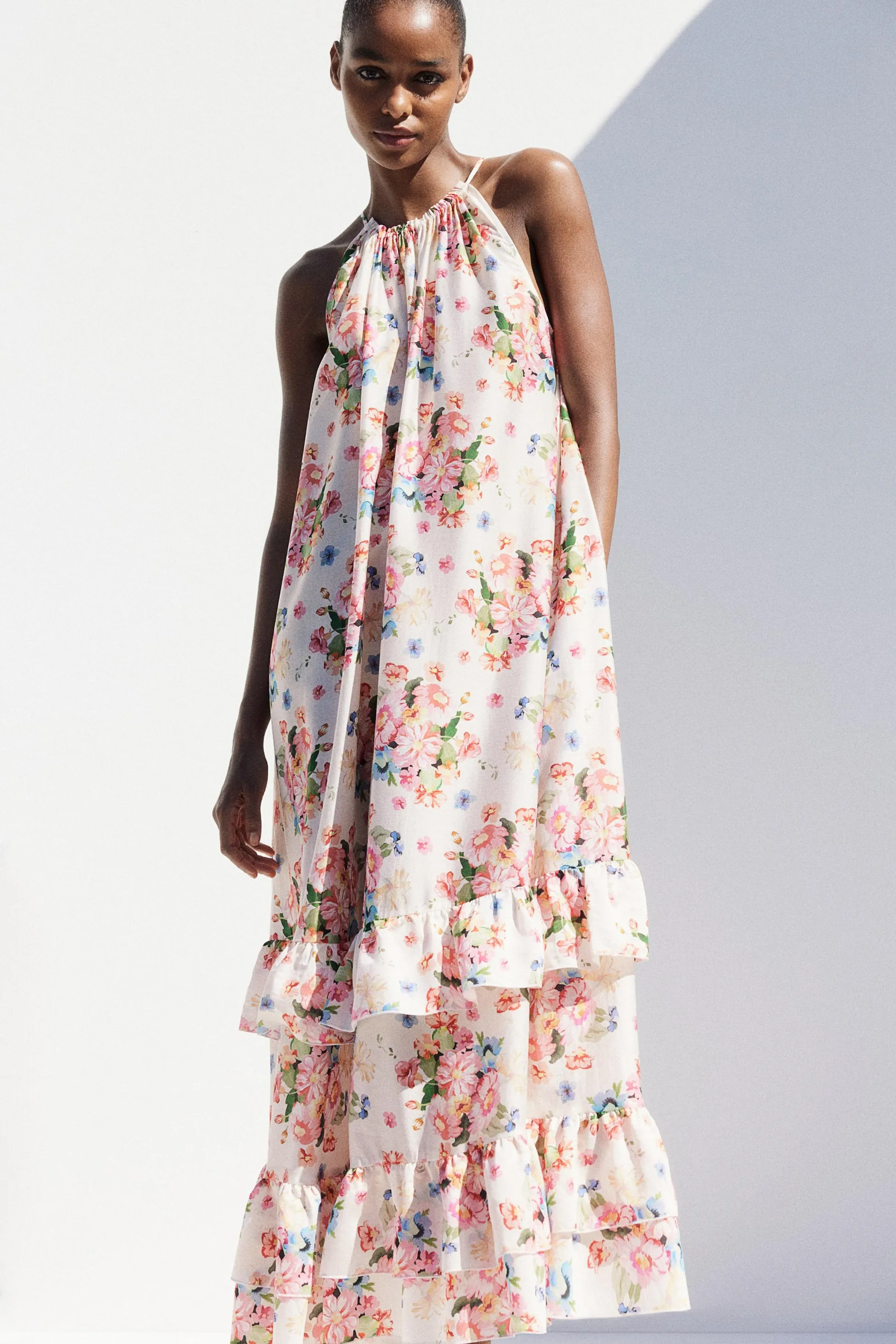 Flounce-trimmed dress