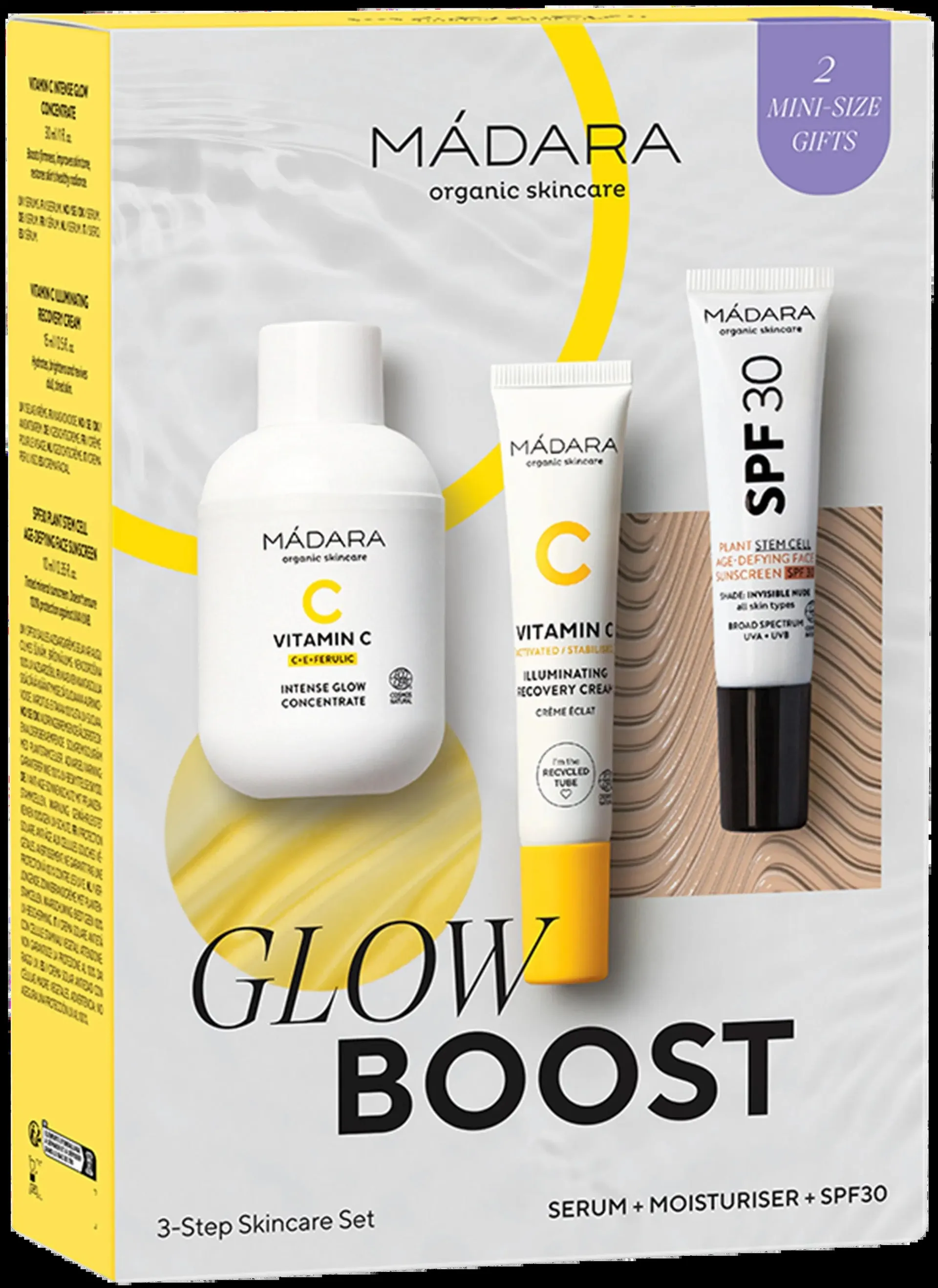 Mádara Glow Boost 3-Step Skincare -setti