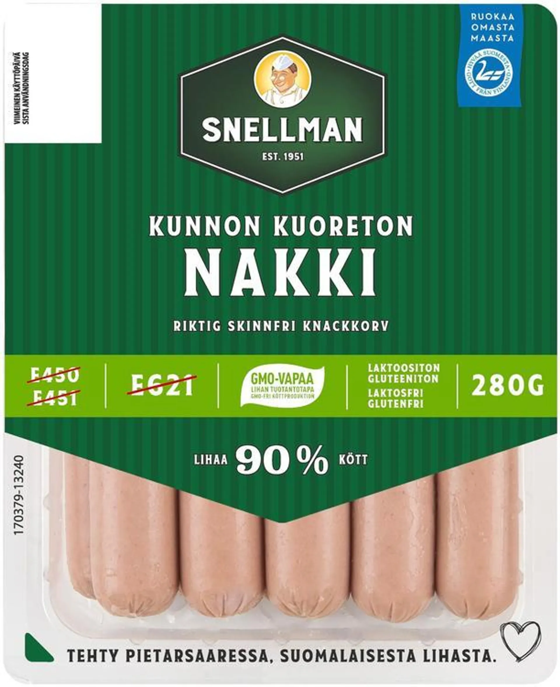 Snellman Kunnon kuoreton nakkimakkara 280g