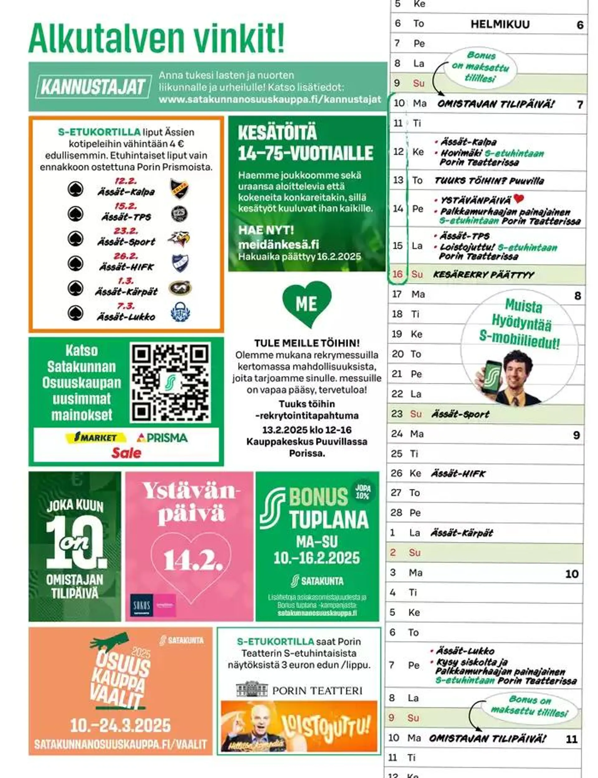 Satakunnan Osuuskaupan Oma lehti helmikuu 2025 voimassa alkaen 8. helmikuuta - 22. helmikuuta 2025 - Tarjouslehti sivu 3