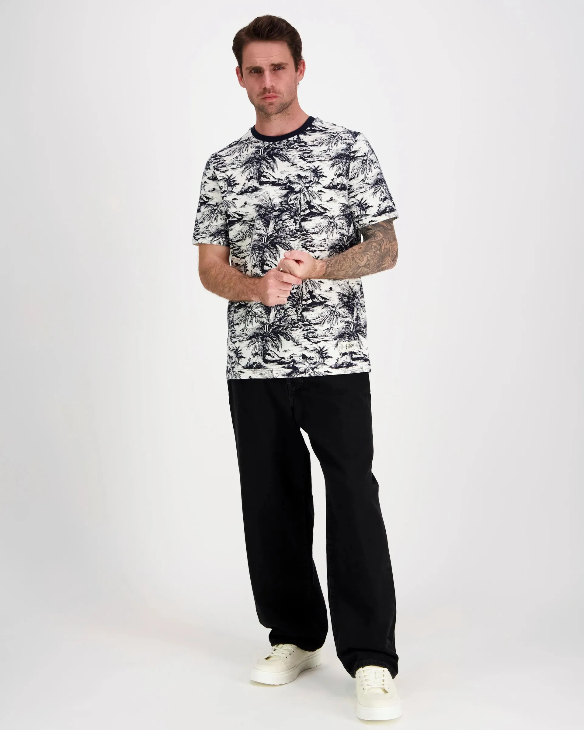 Tommy Hilfiger Summer slub aop tee t-paita