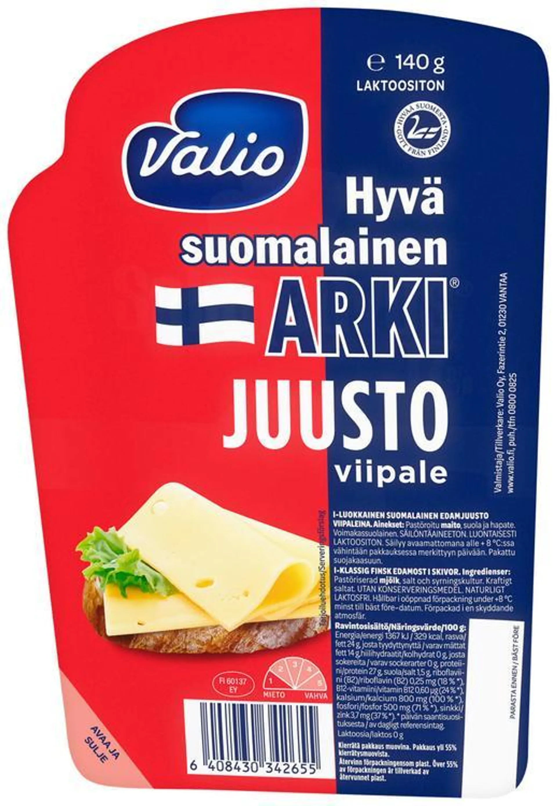 Valio Hyvä suomalainen Arki® juustoviipale e140 g