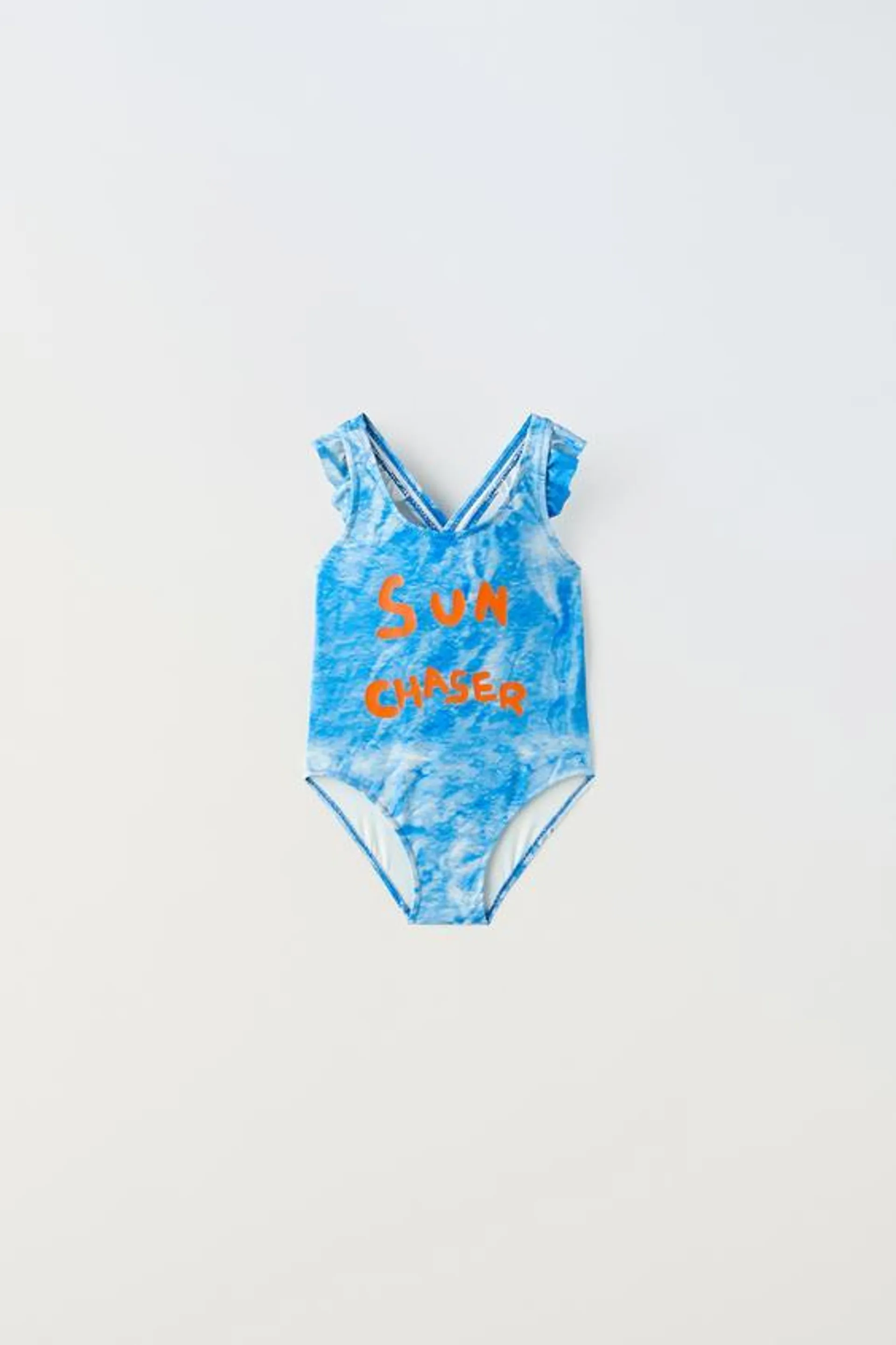 1-6 YEARS/ TIE-DYE SWIMSUIT WITH SLOGAN