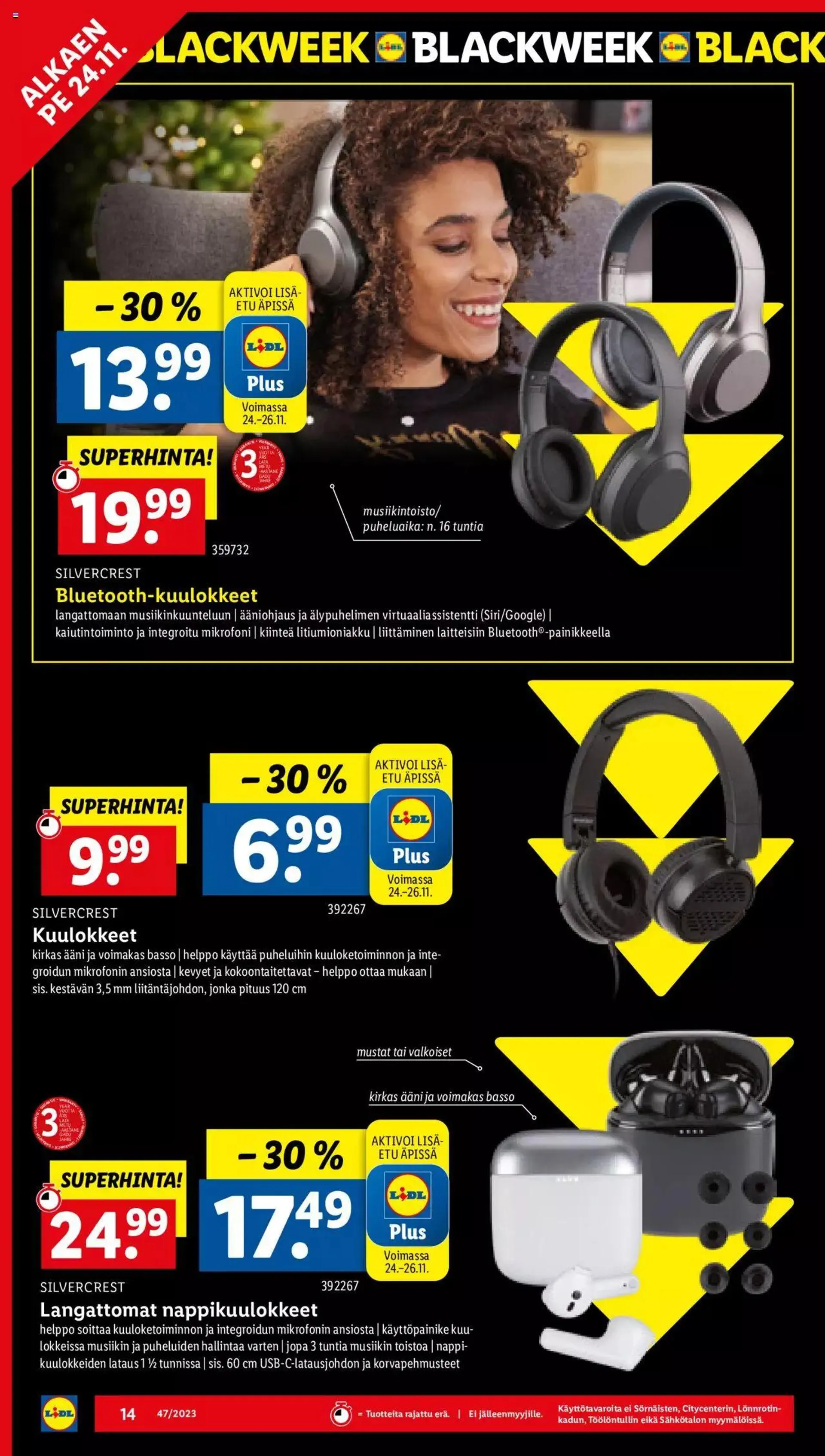 Lidl - Black Friday voimassa alkaen 20. marraskuuta - 26. marraskuuta 2023 - Tarjouslehti sivu 14