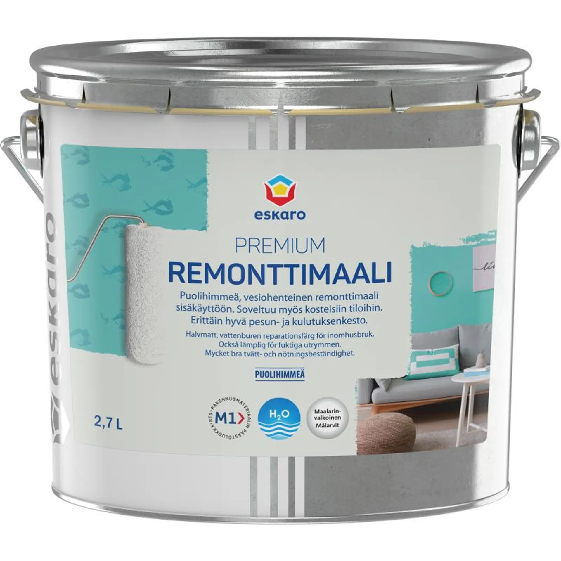 Remonttimaali Eskaro Premium maalarinvalkoinen 2,7 l