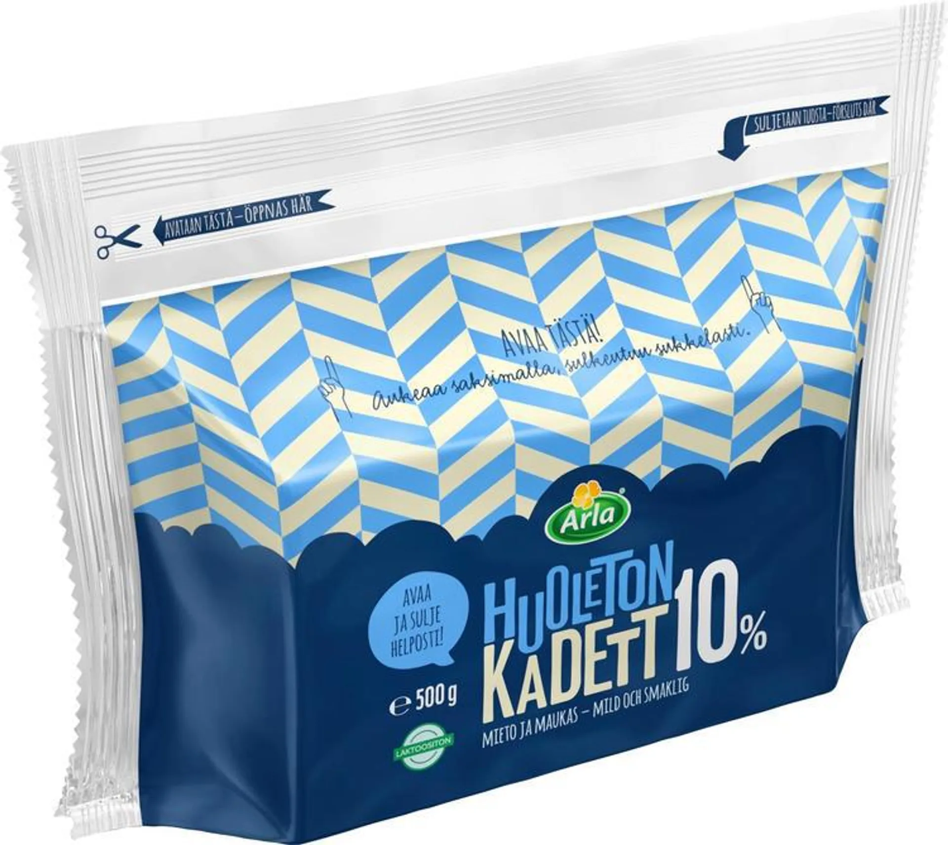 Arla Tolkuttomat Juustot Huoleton Kadett 10% 500 g