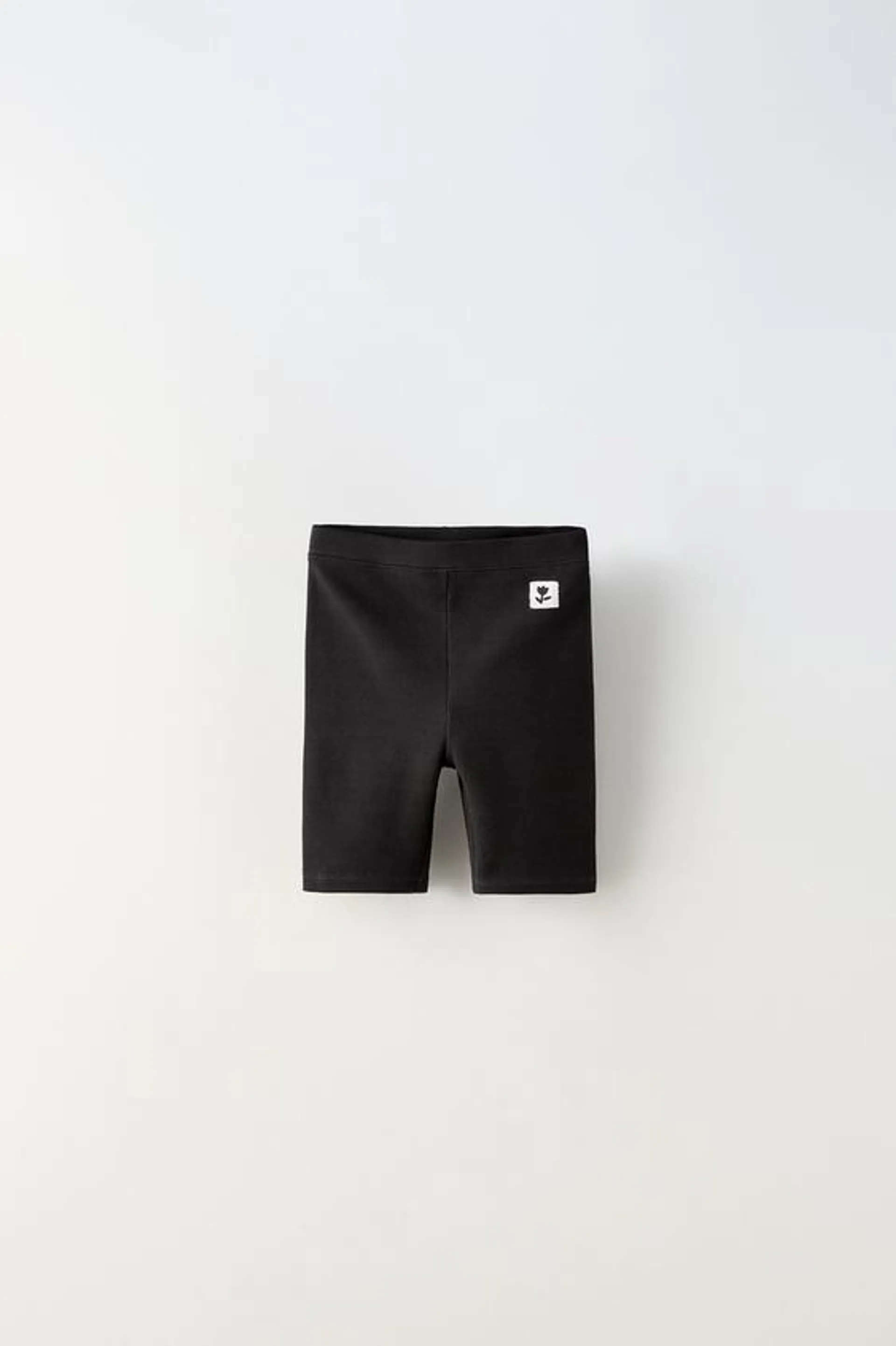 RIBBED CYCLING SHORTS WITH LABEL