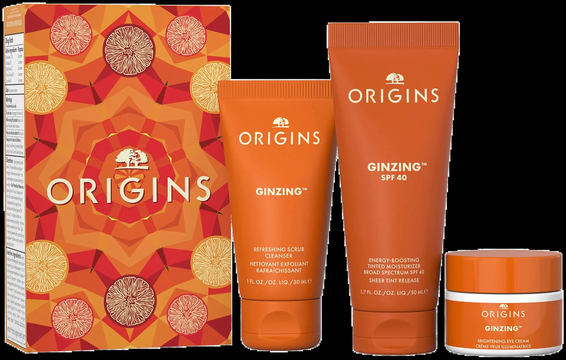 Origins Ginzing Protect & Glow Set ihonhoitopakkaus