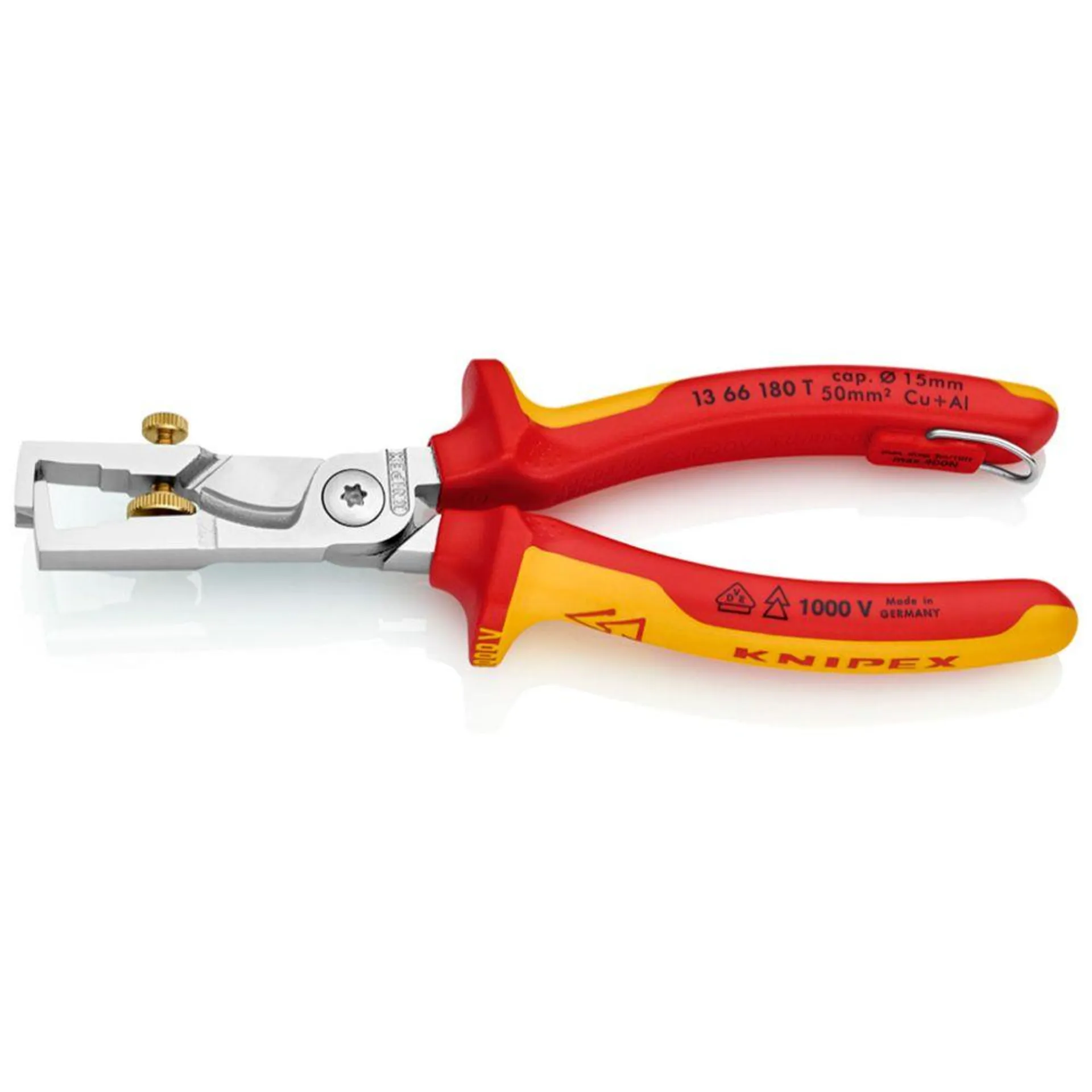 Knipex® 13 66 180 T StriX® VDE kuorintapihdit kaapelileikkurilla putoamissuojattu 180 mm