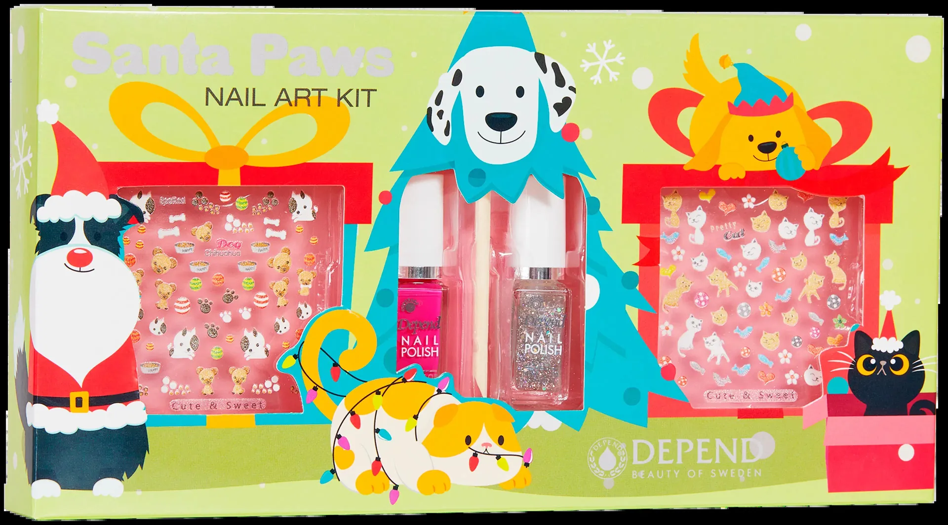 Depend santa paws nail art kit -kynsien koristelusetti