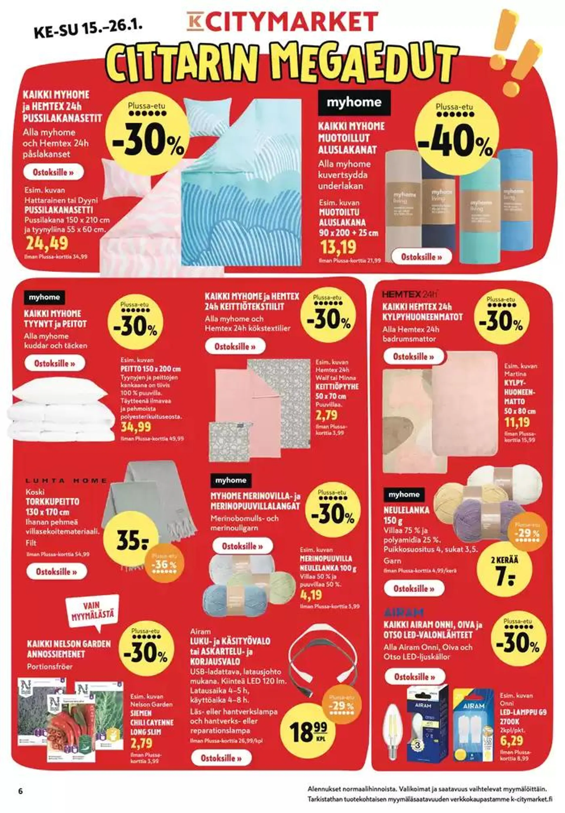 K-citymarket tarjoukset voimassa alkaen 20. tammikuuta - 27. tammikuuta 2025 - Tarjouslehti sivu 6