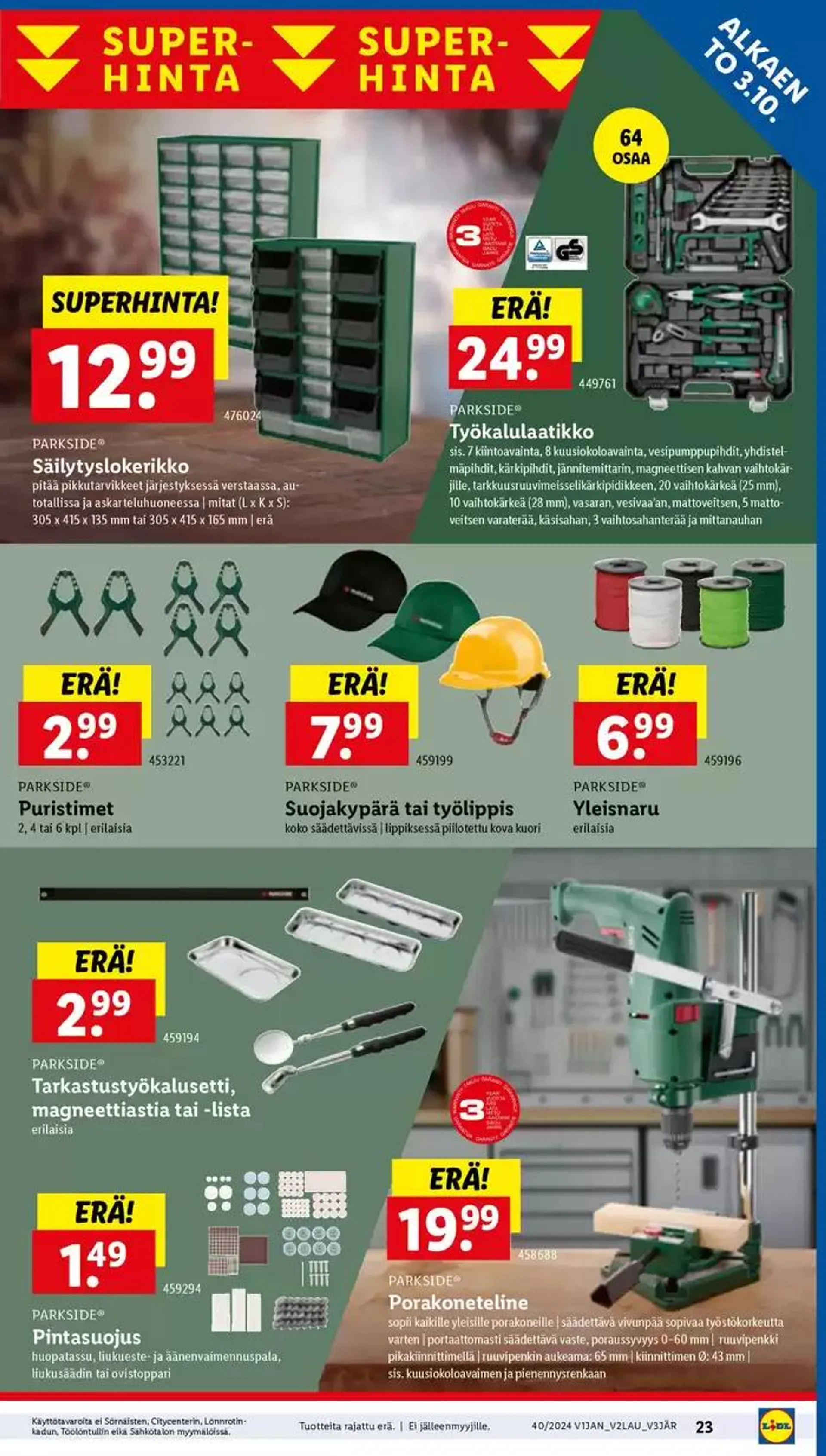 Alennukset ja kampanjat voimassa alkaen 30. syyskuuta - 9. lokakuuta 2024 - Tarjouslehti sivu 23