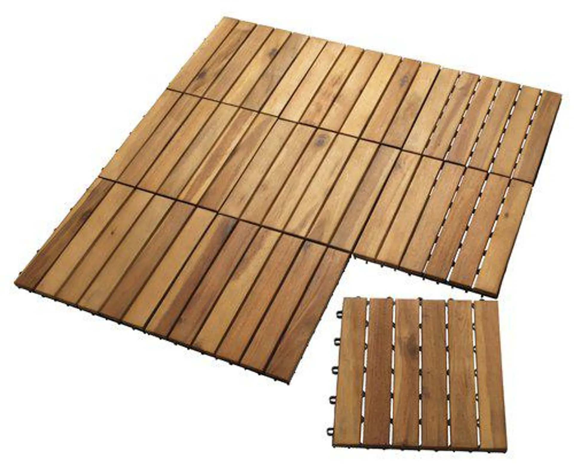 Deck tile KNEKKAND W30xL30 hardwood natural 9pcs/set