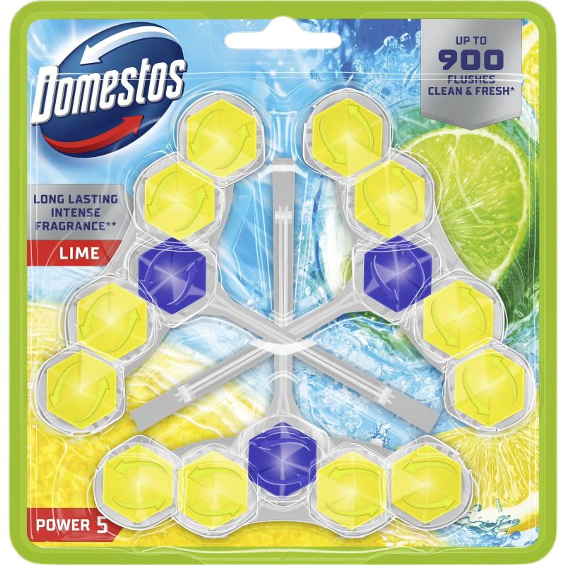 WC-raikastin Domestos 3 kpl / 150 g Power 5 Lime