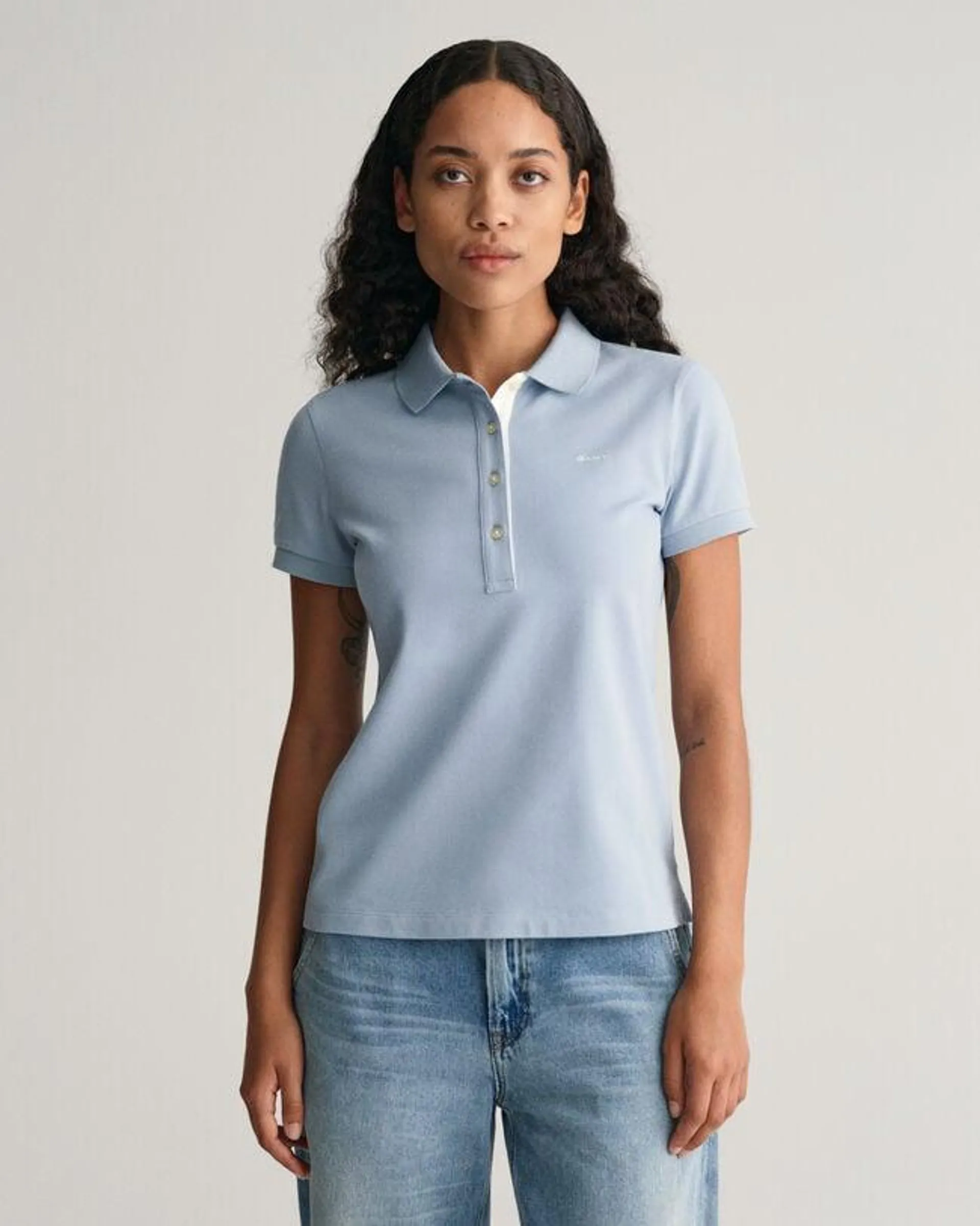 Contrast Collared Piqué Polo Shirt