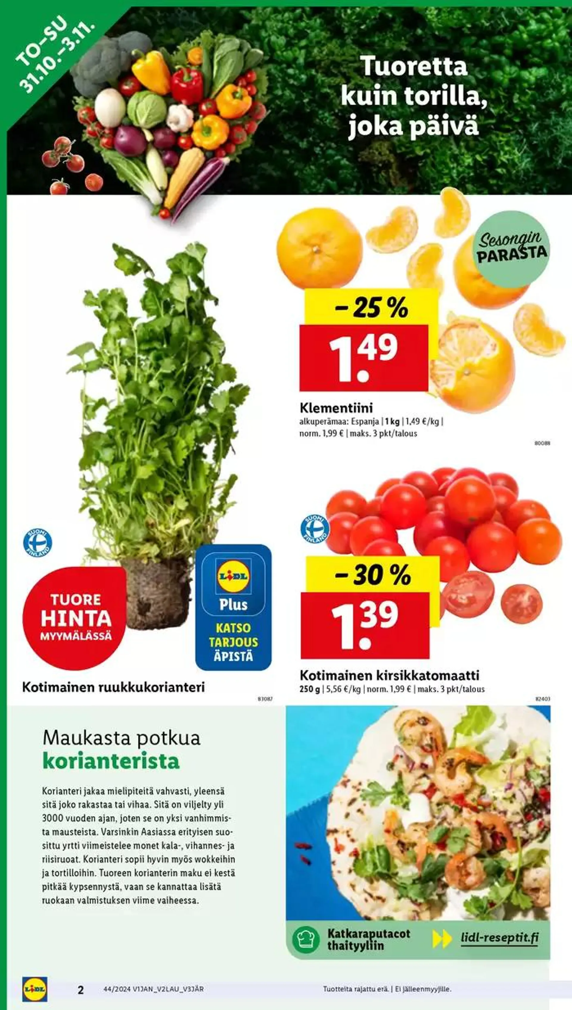 Parhaat diilimme sinulle voimassa alkaen 28. lokakuuta - 6. marraskuuta 2024 - Tarjouslehti sivu 2