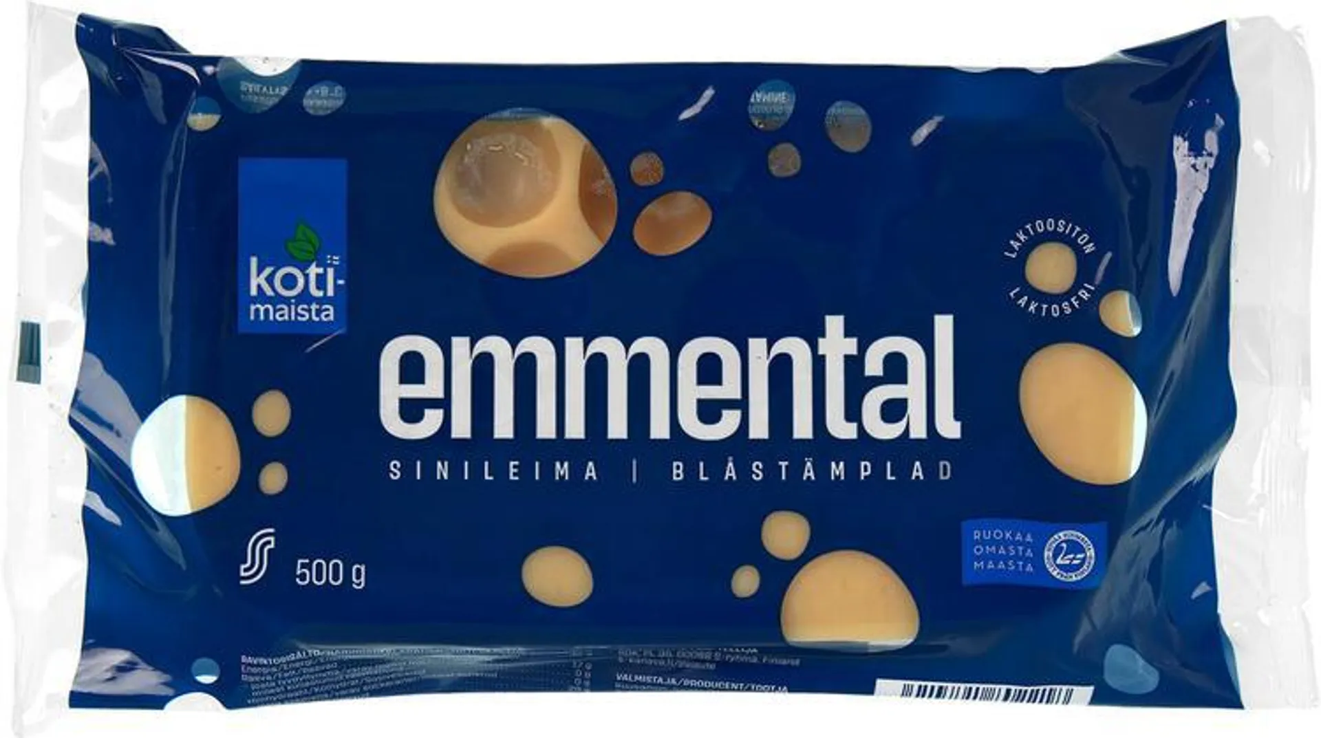 Kotimaista sinileima Emmental juusto 500 g