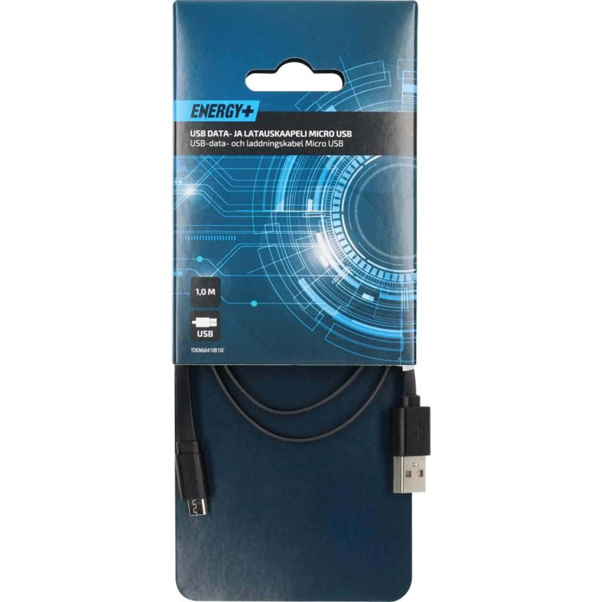 USB-kaapeli Energy+ 2.0 A uros - micro B uros, 1 m