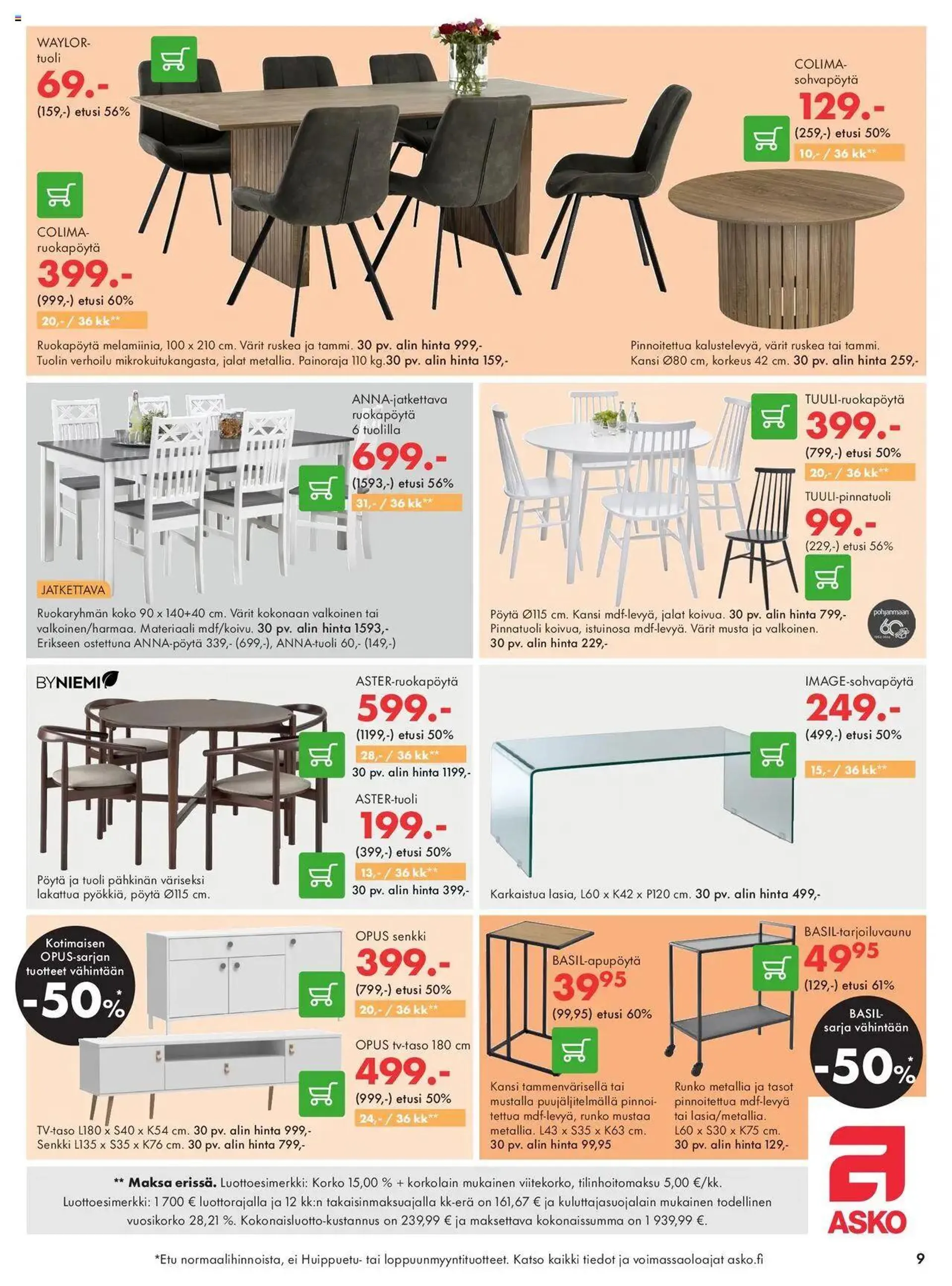 Asko tarjoukset voimassa alkaen 1. elokuuta - 31. joulukuuta 2024 - Tarjouslehti sivu 9