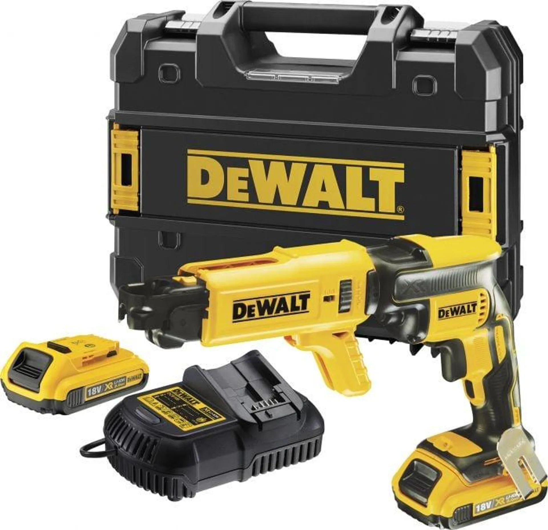 Kipsilevyruuvinväännin DeWalt DCF620D2K-QW nauharuuvippaalla