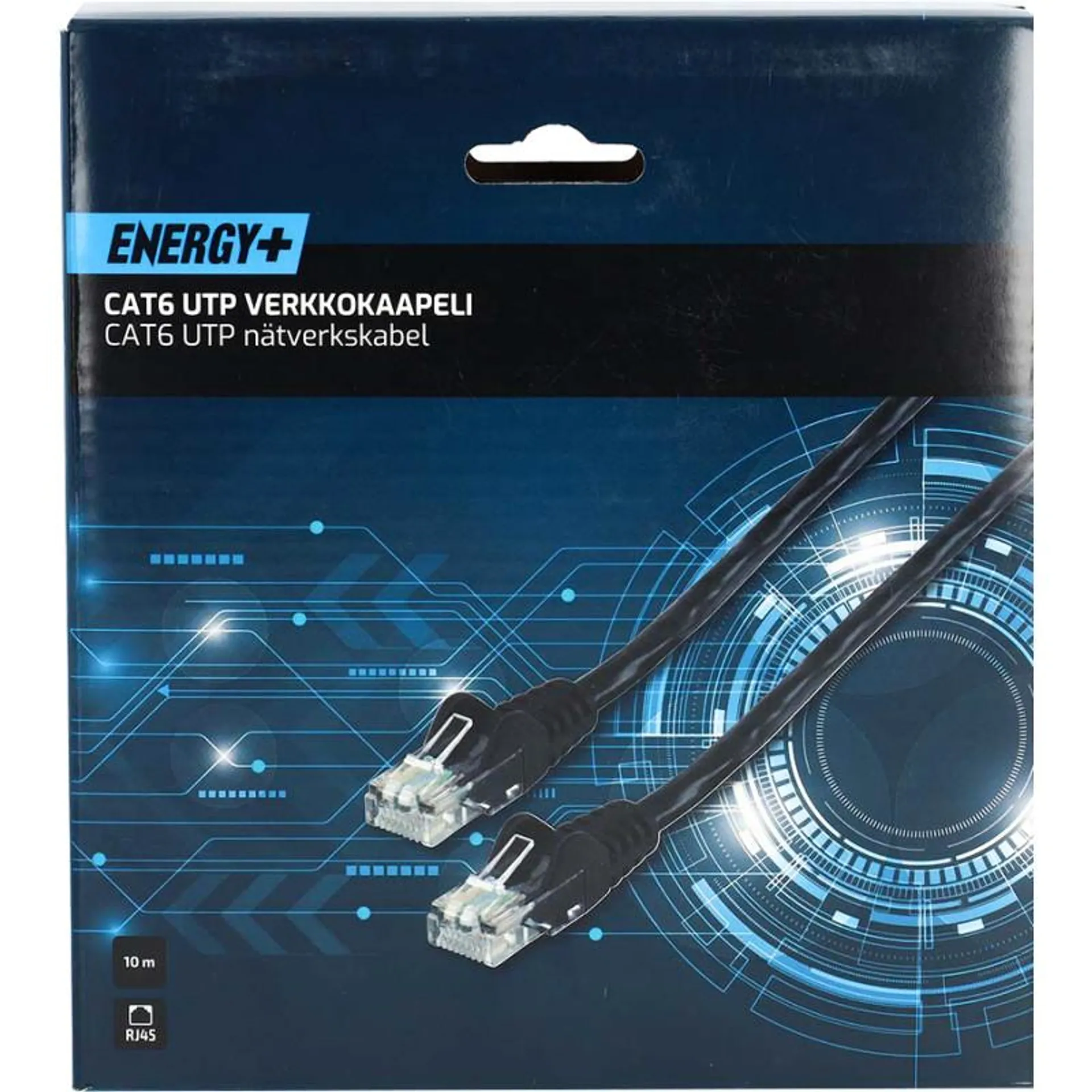 Verkkokaapeli Energy+ CAT6 RJ45, 10 m