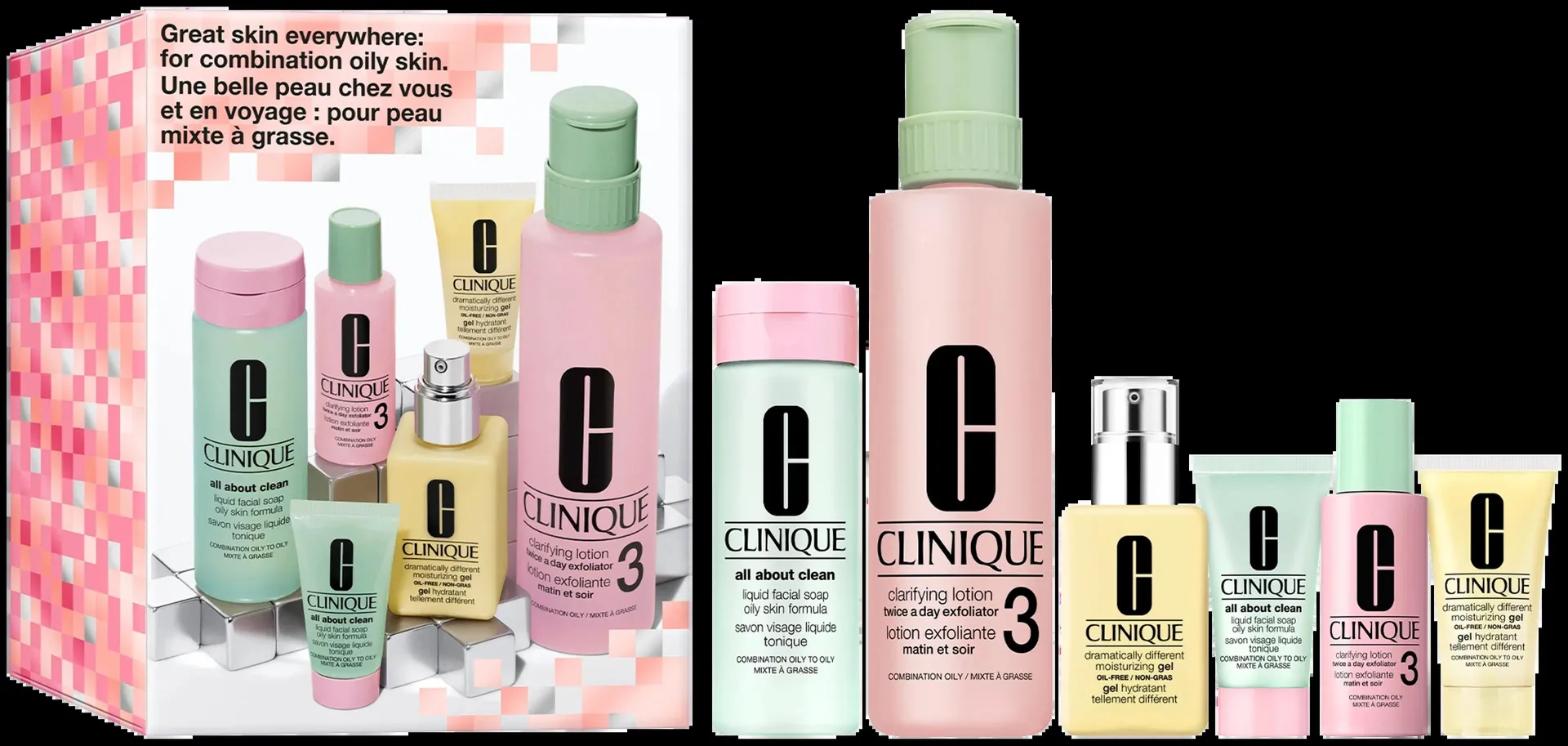 Clinique Great Skin Everywhere: For Combination Oily Skin ihonhoitopakkaus