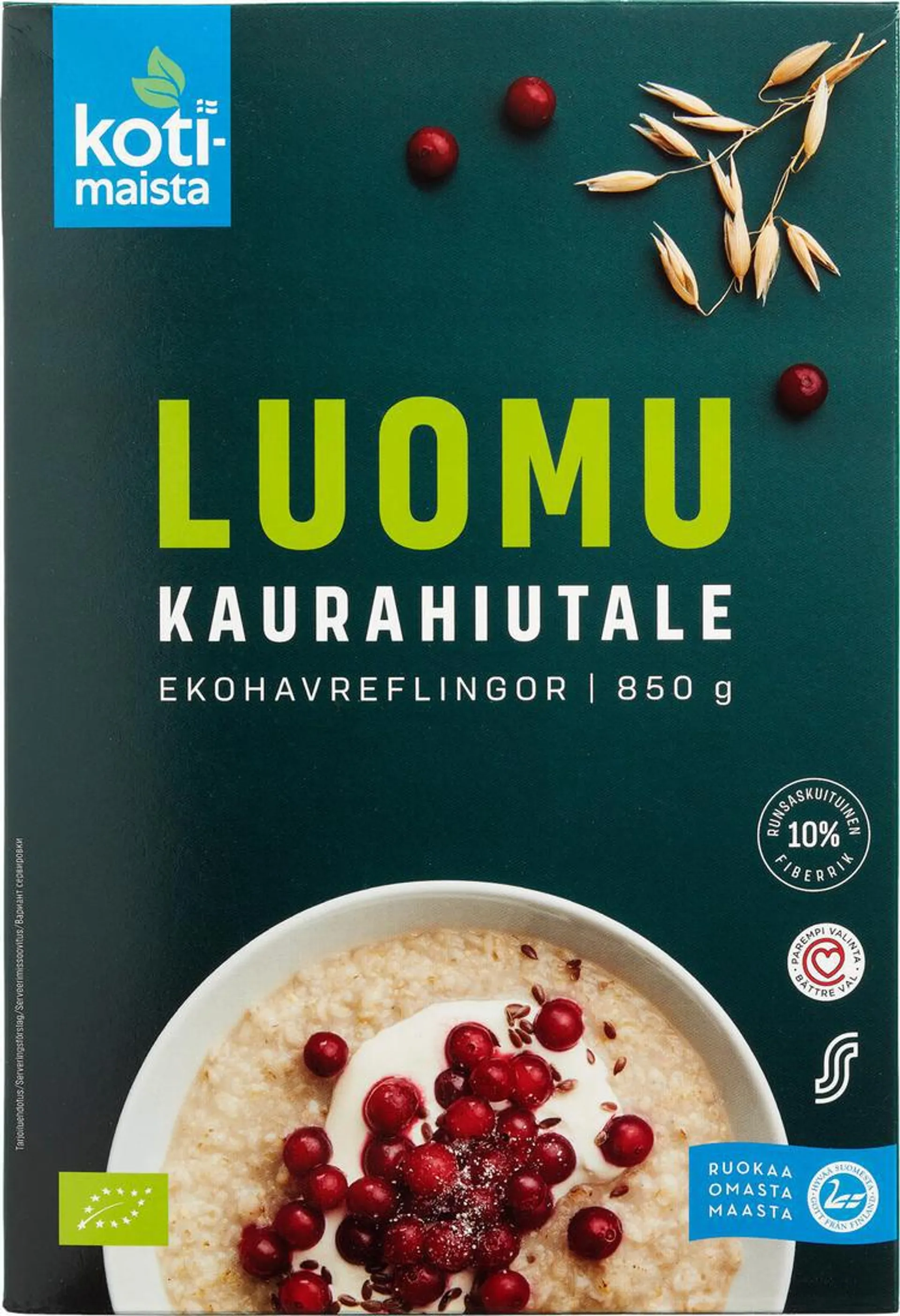 Kotimaista luomu kaurahiutale 850 g