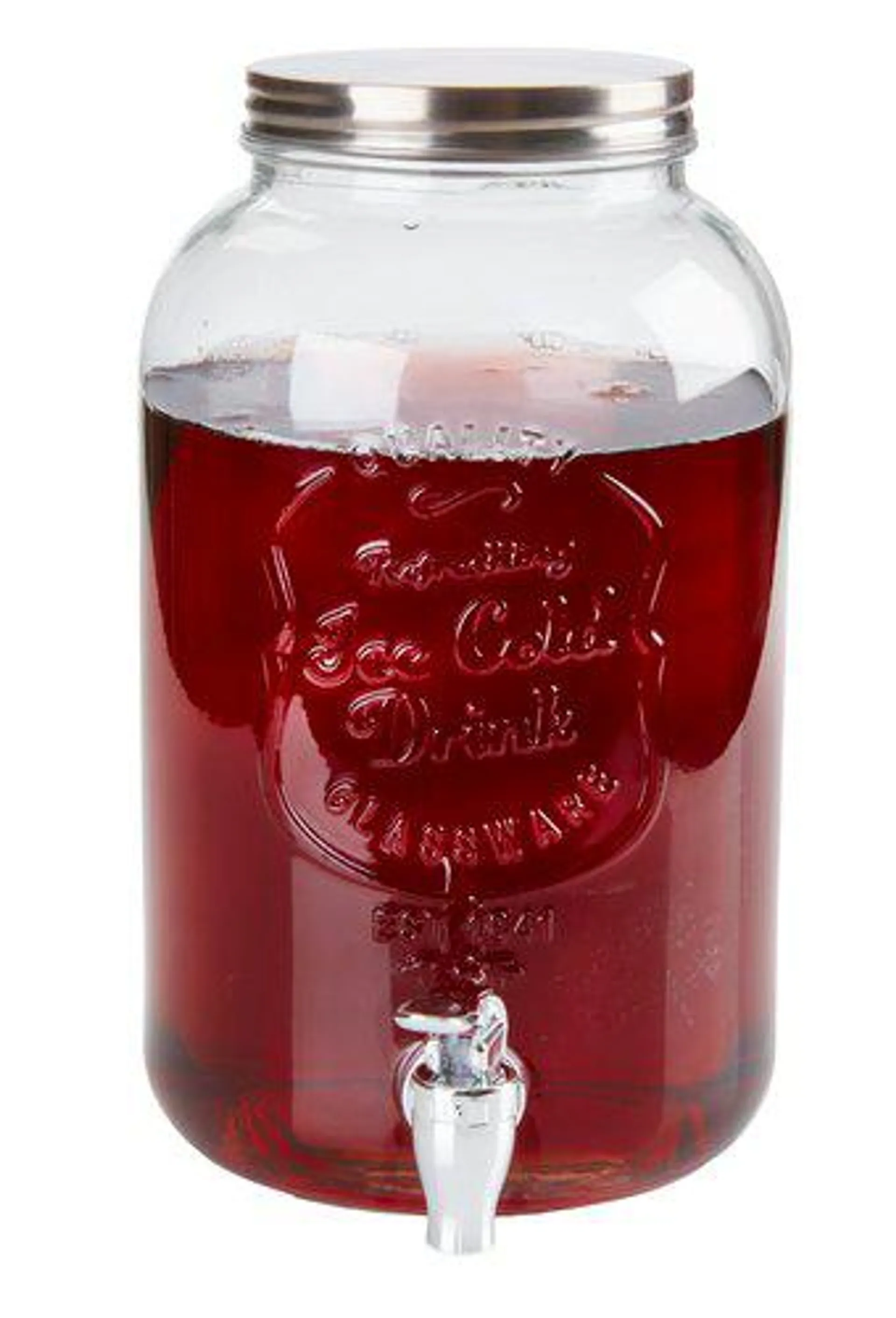 Container with tap LEMONADE 3.5 ltr. glass clear