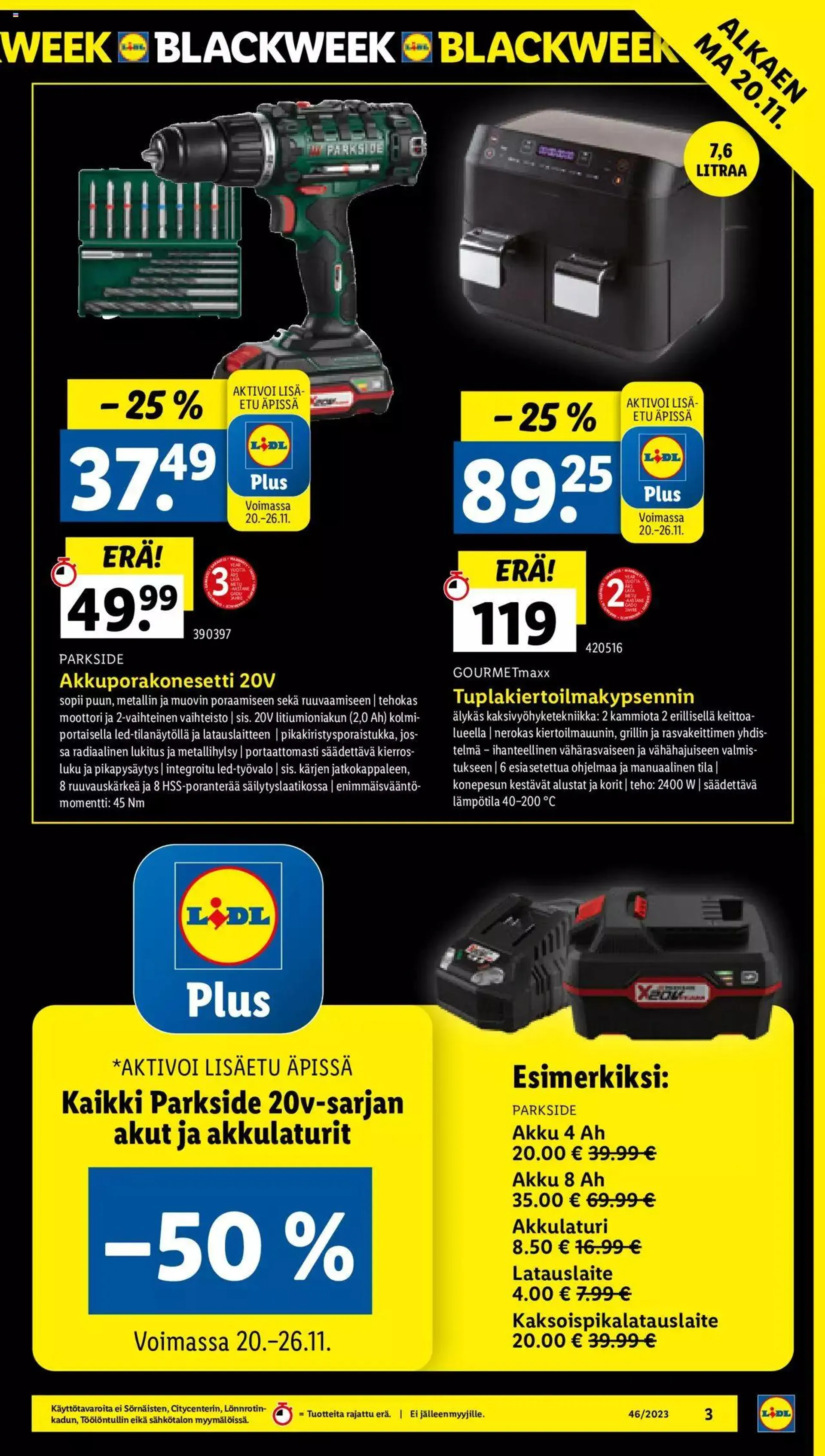 Lidl - Black Friday voimassa alkaen 20. marraskuuta - 26. marraskuuta 2023 - Tarjouslehti sivu 3