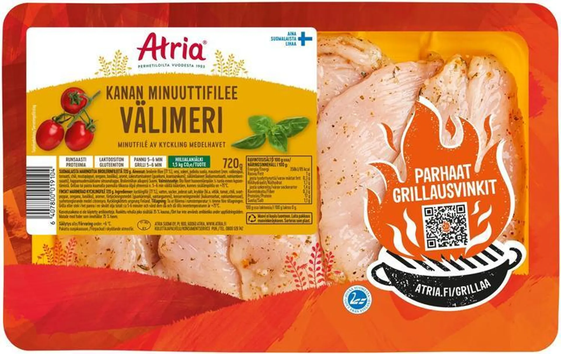 Atria Kanan Minuuttifilee Välimeri 720g