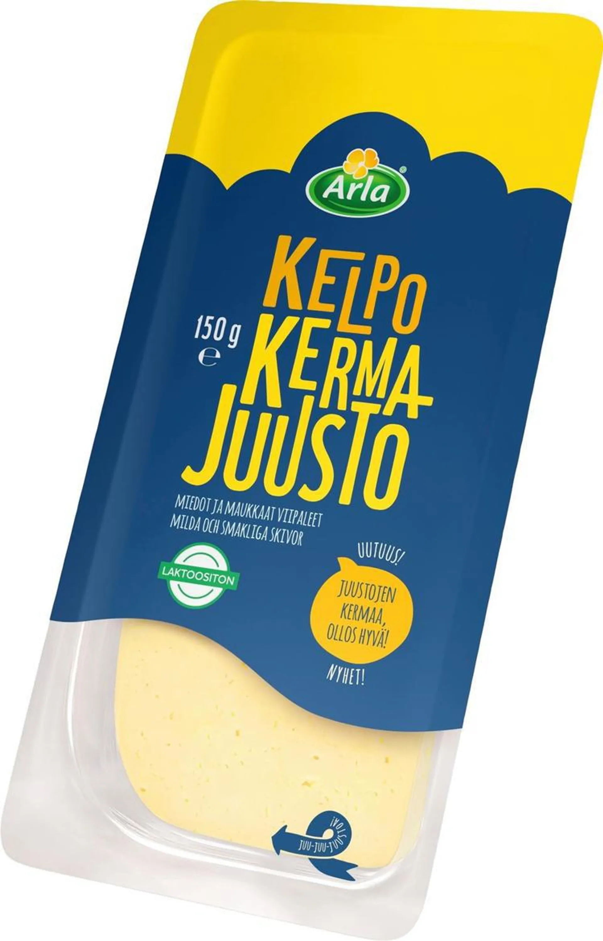 Arla Tolkuttomat Juustot laktoositon Kelpo kermajuusto viipale 150 g